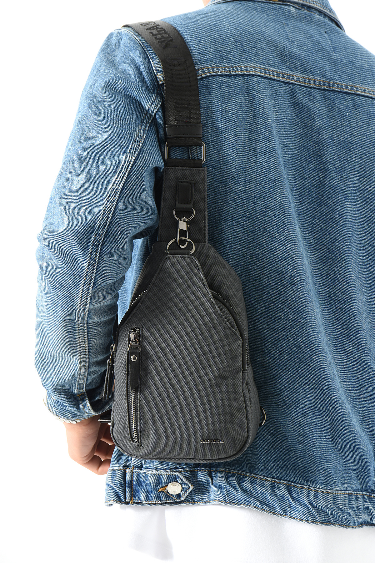 M 708 Kanvas Body Bag / Omuz Çantası Siyah-Siyah