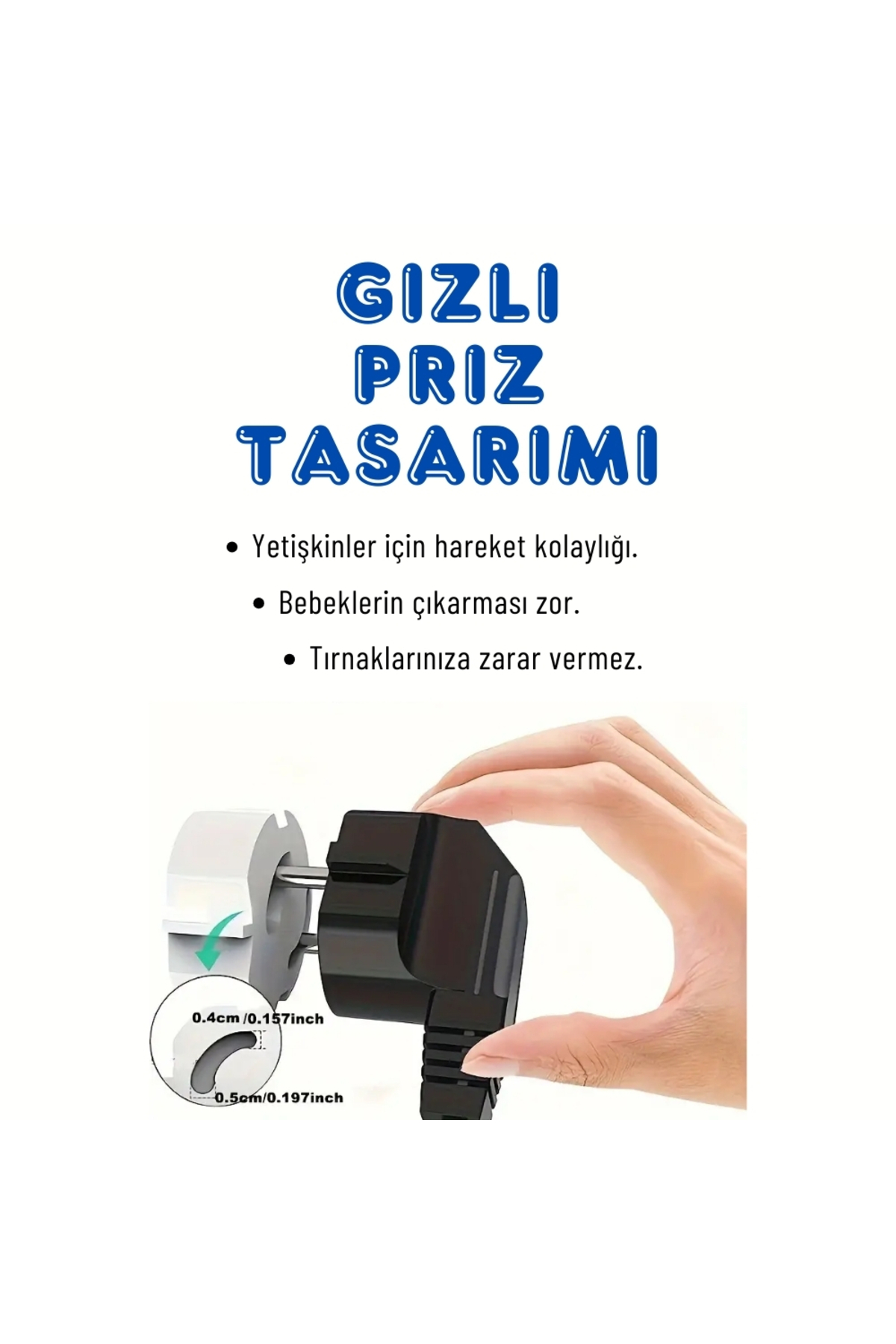 Abuy 1 Adet Bebek Güvenlik Priz Koruyucusu, Elektrik Prizleri Koruması,Priz Çocuk Güvenliği,Beyaz, Siyah fotoğrafı 6 (önizleme)