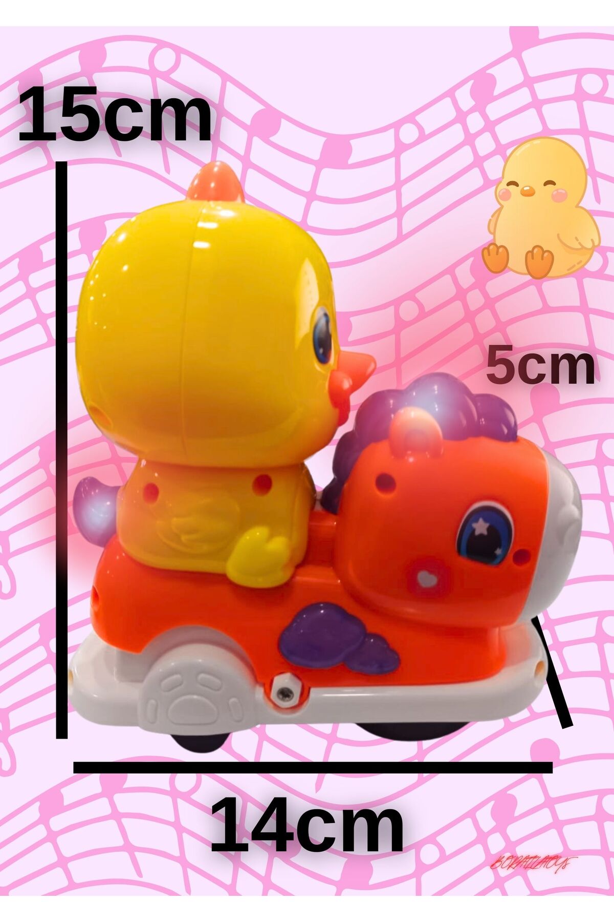 Boratila Toys Işıklı Müzikli Çarp Dön Emeklemeye Yardımcı Sevimli Atlı Karınca Ördek Oyuncak fotoğrafı 2 (önizleme)