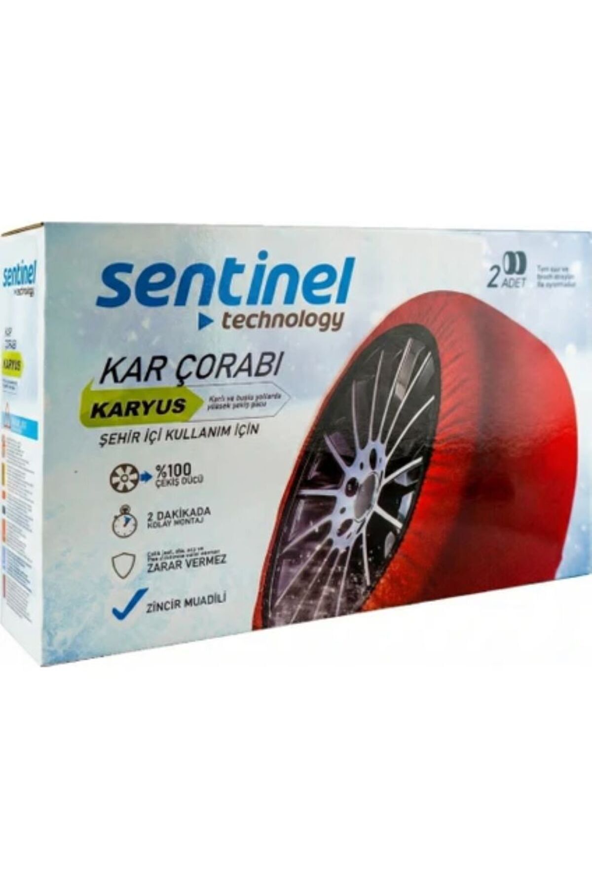 Sentinel Karyus Pratik Kar Çorabı - X Large- Jant Çizmez Kolay Montaj(XL)Kar Zinciri