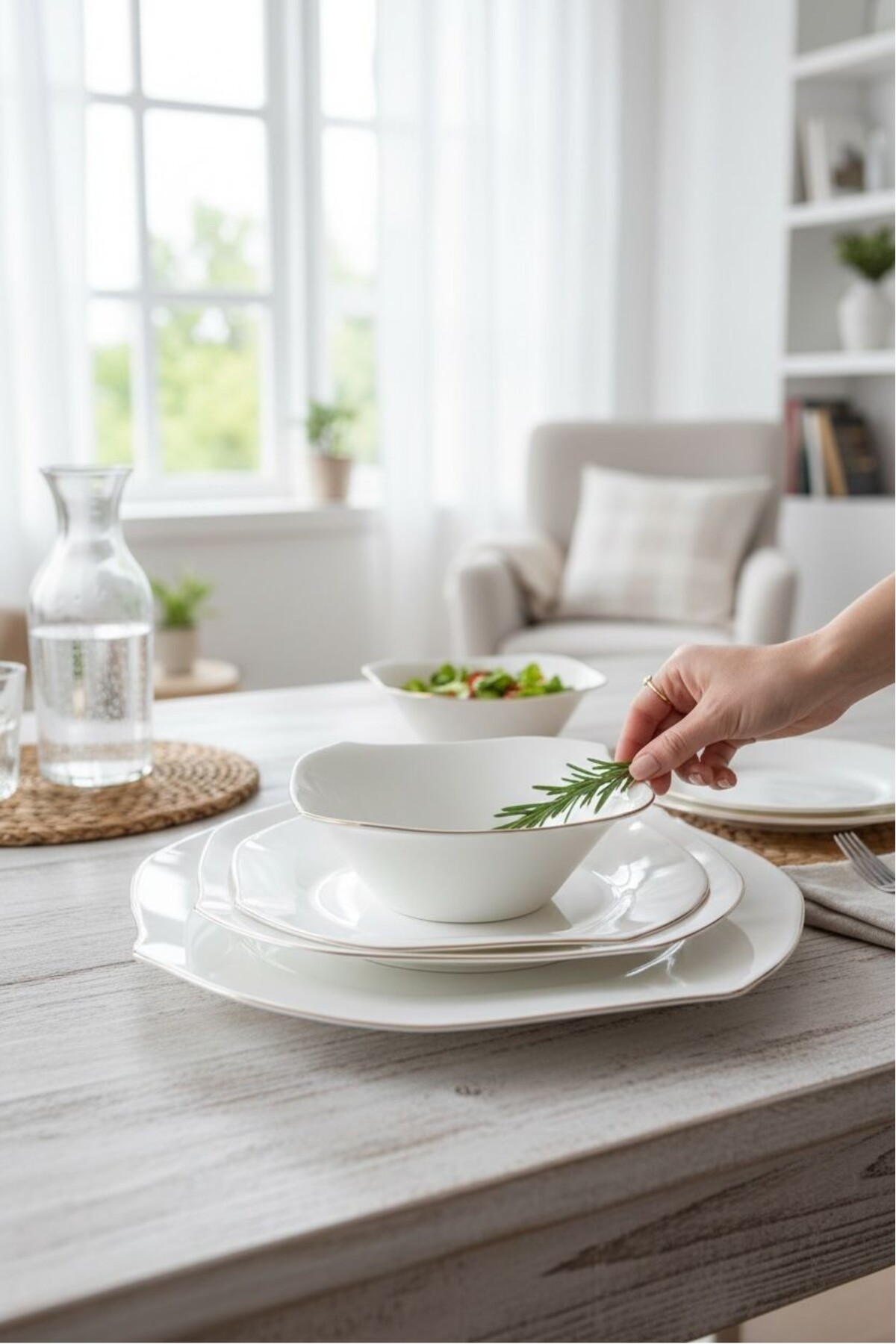kitchenboost Hilland opal yemek takımı - 24 parça opal yemek seti