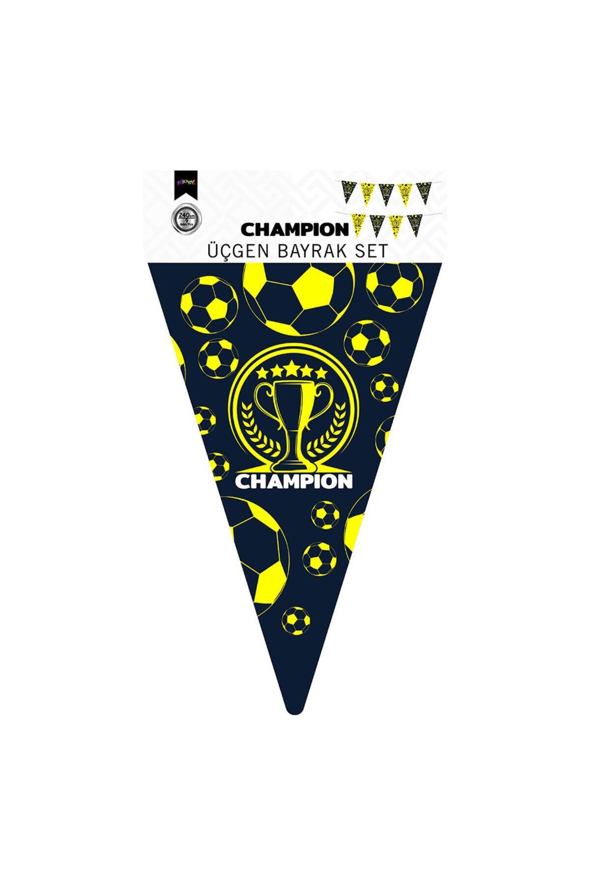 BEST PARTİ Sarı Lacivert Taraftar Üçgen Flama