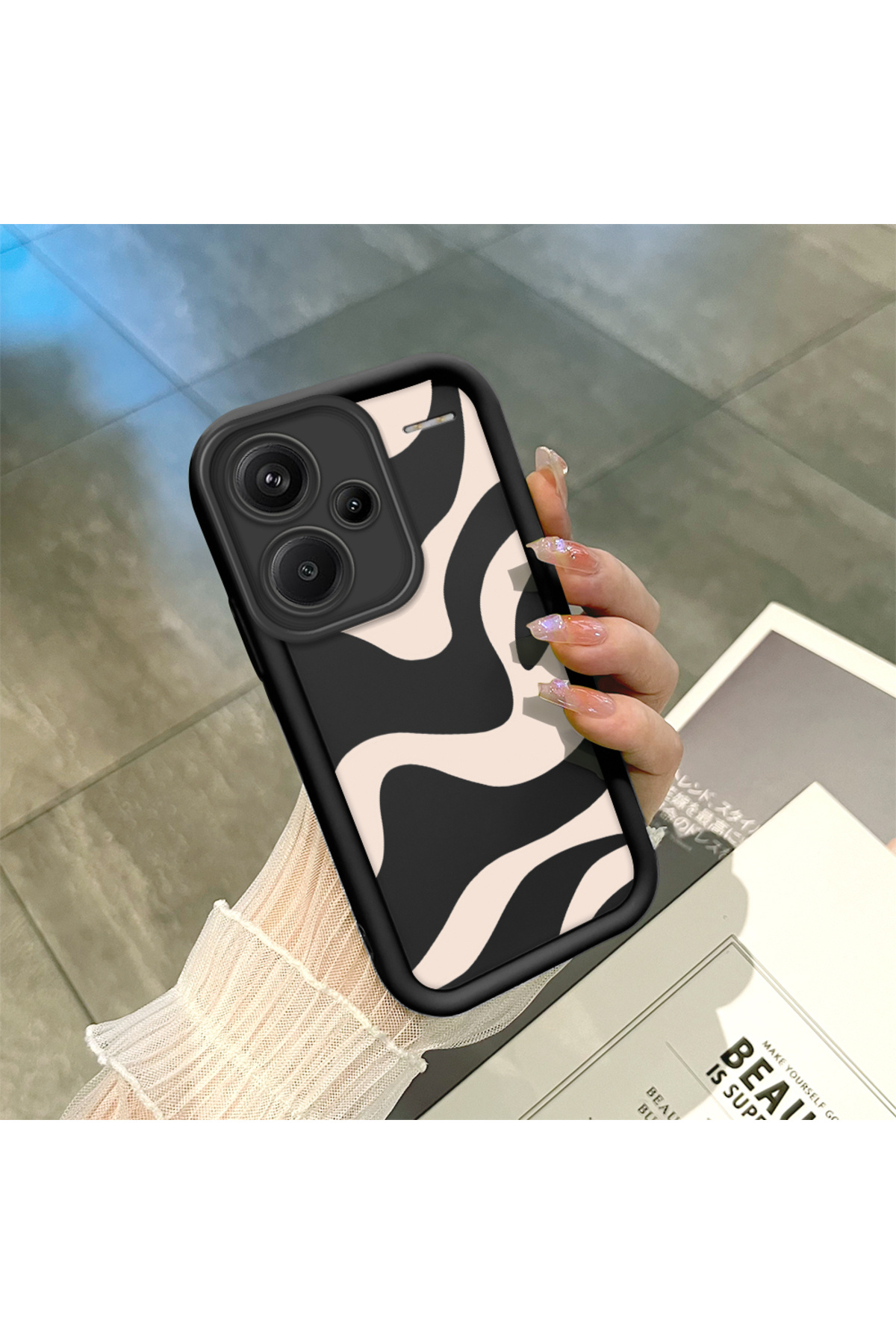 Xiaomi Redmi Note 13 Pro Plus+ 5G Compatible Lines Anti-fall Silicone Phone Case