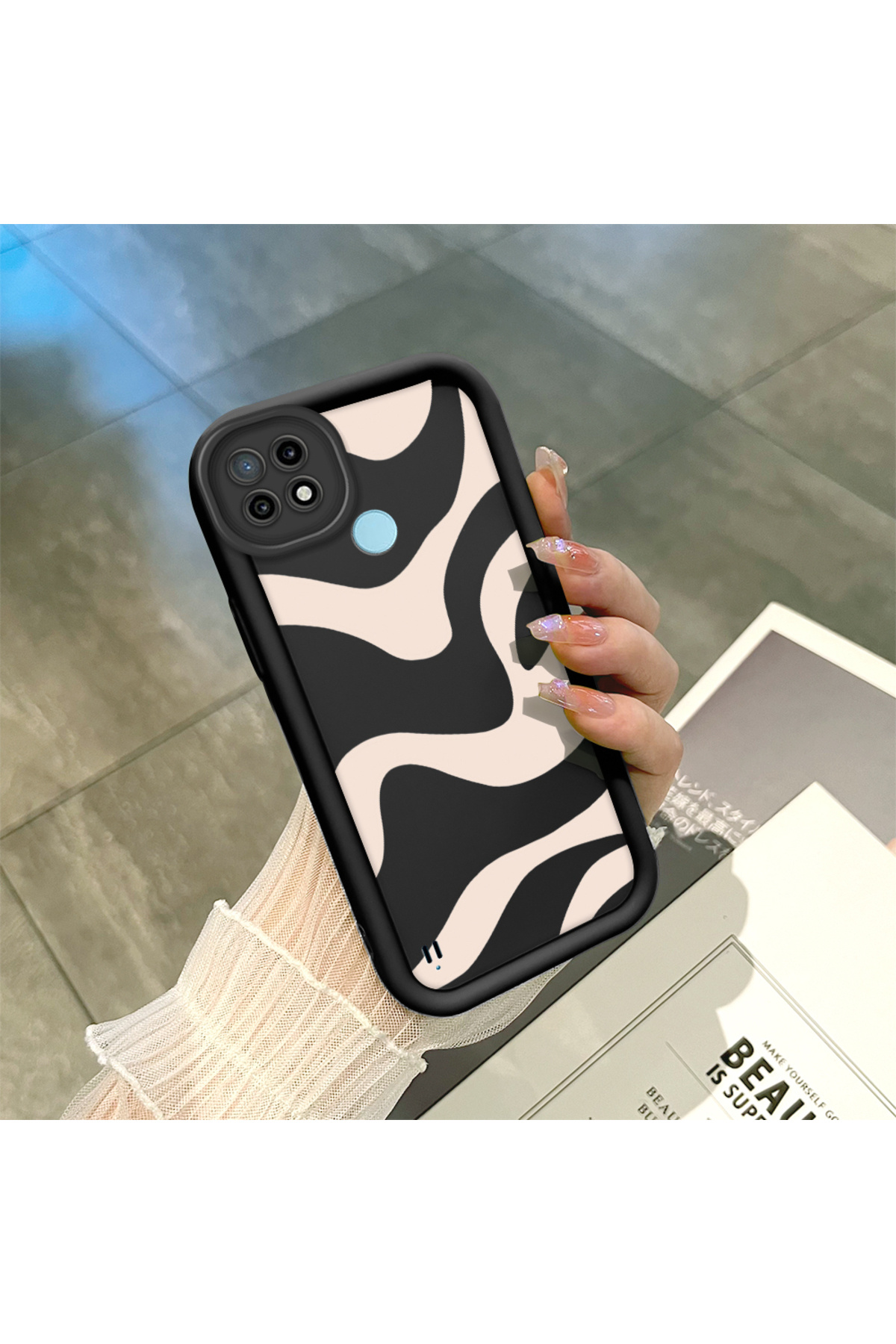 Realme C21 Compatible Lines Anti-fall Simplicity Soft Silicone Phone Case