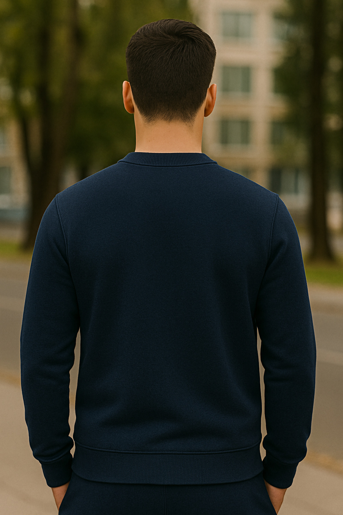 Maccali  Erkek Bisiklet Yaka Trend Uzun Kollu Uzun Lacivert Kazak - Görsel 5