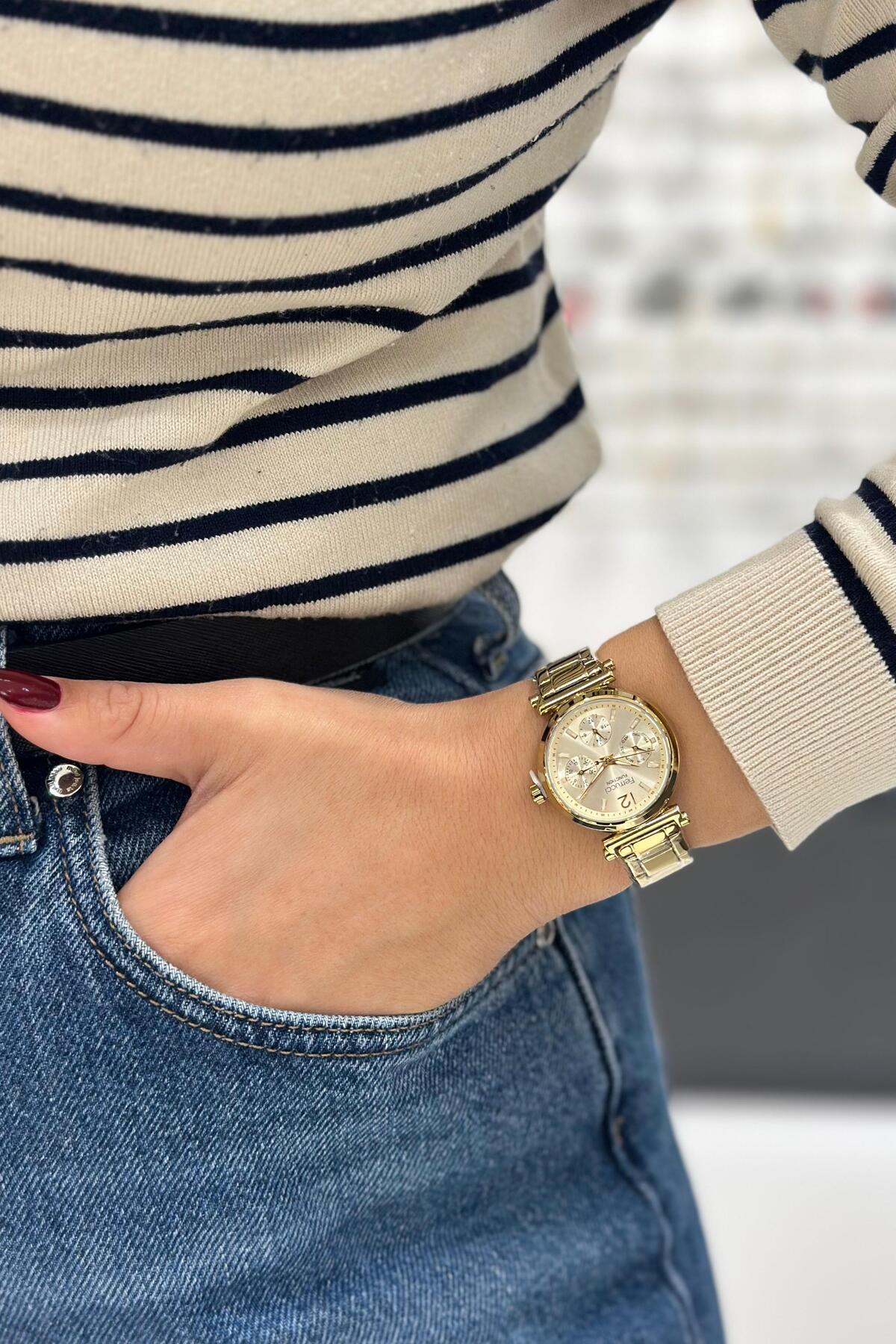 Ferrucci  Çelik Kordon Su Geçirmez Garantili Kadın Kol Saati - Görsel 3