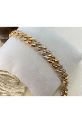 JEWELRY 14K Altın Kaplama Zirkon Taşlı Gurmet Bileklik