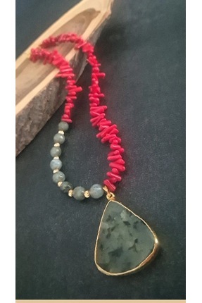 studio shine Labradorit Doğal Taş Kolye