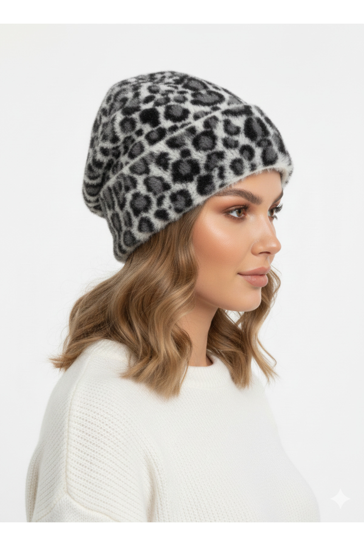 STELLA VESTİNO Leopar Desenli Soft Akrilik Premium Bere görsel 2