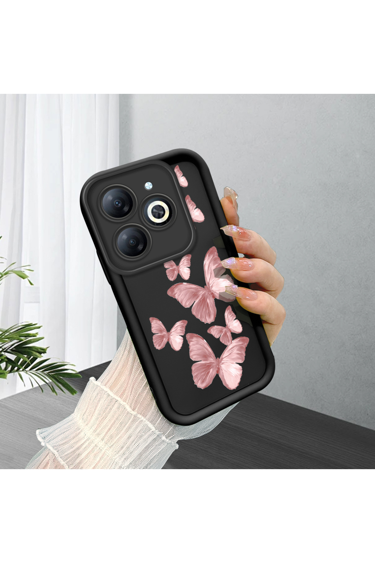 Infinix Smart 8/8 Pro Compatible Colorful Butterfly Anti-fall Soft Silicone Phone Case
