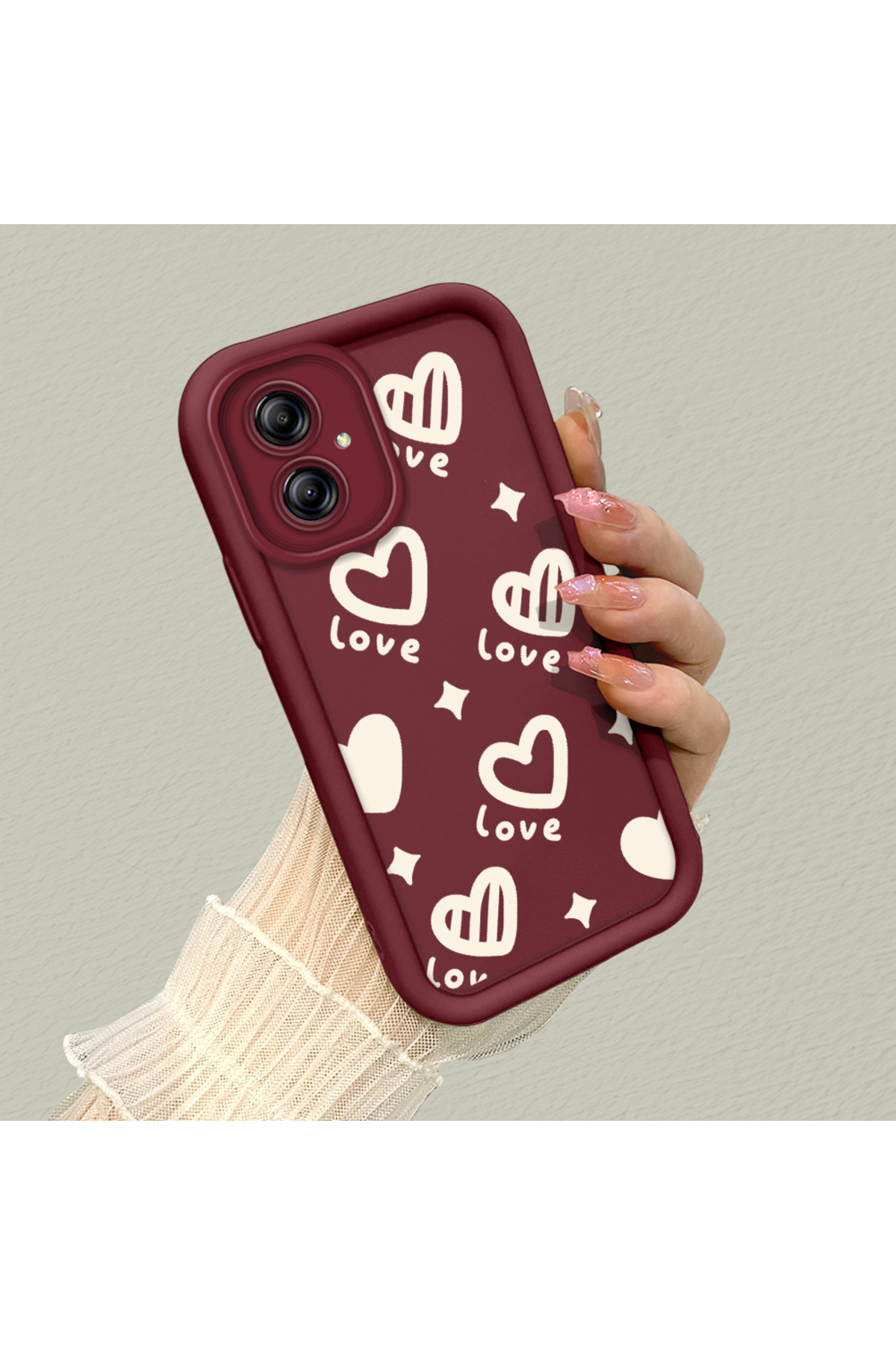 Samsung Galaxy A04e Compatible Silicone Material Shockproof Simple Claret Red Phone Case