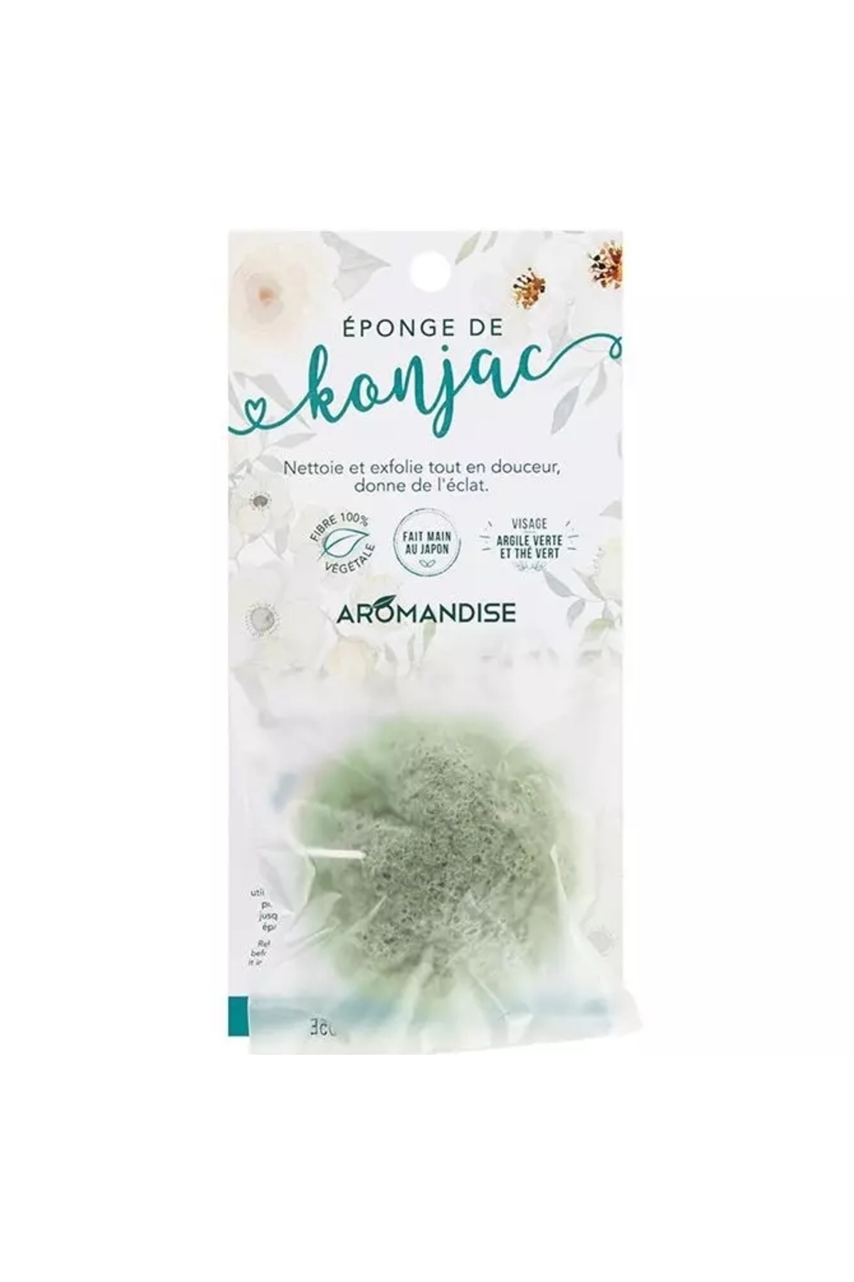 Aromandise Burete Konjac Cu Argila Verde Si Ceai Verde, - One Size