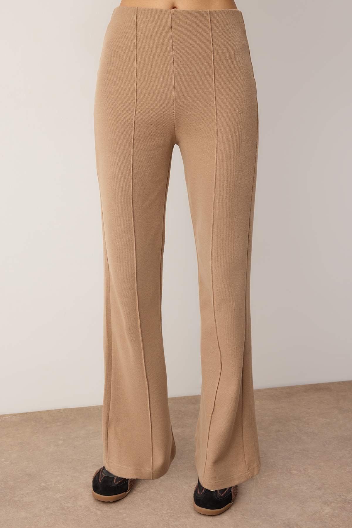 Trendyolmilla  Vizon Selanik Patlı Fitted/Vucuda Oturan Esnek Örme Alt - Üst Takım TWOAW26AU00138 - Görsel 3