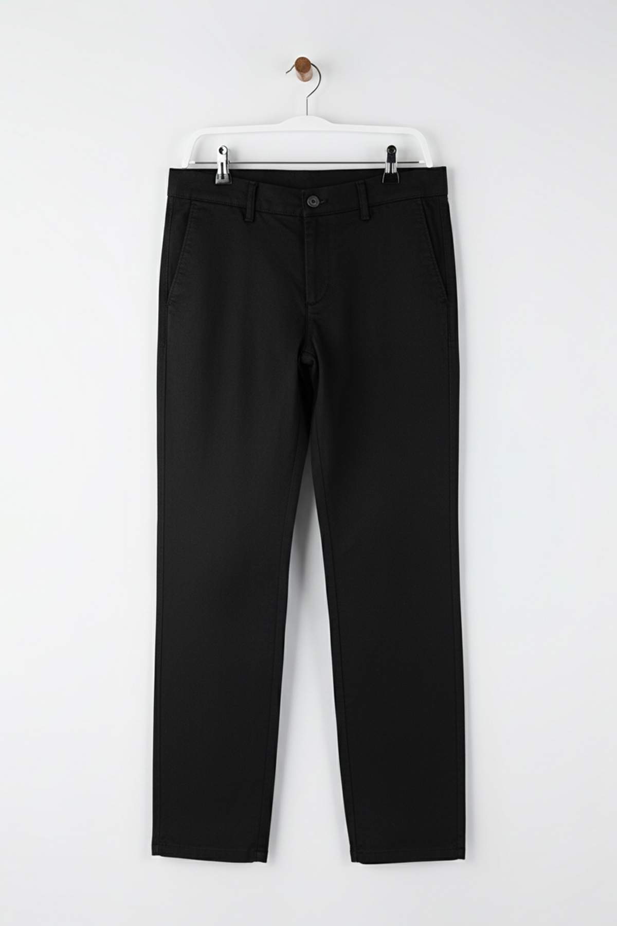 شلوار پارچه‌اي بافت‌دار گاباردين مردانه مشکي Trendyolmilla 