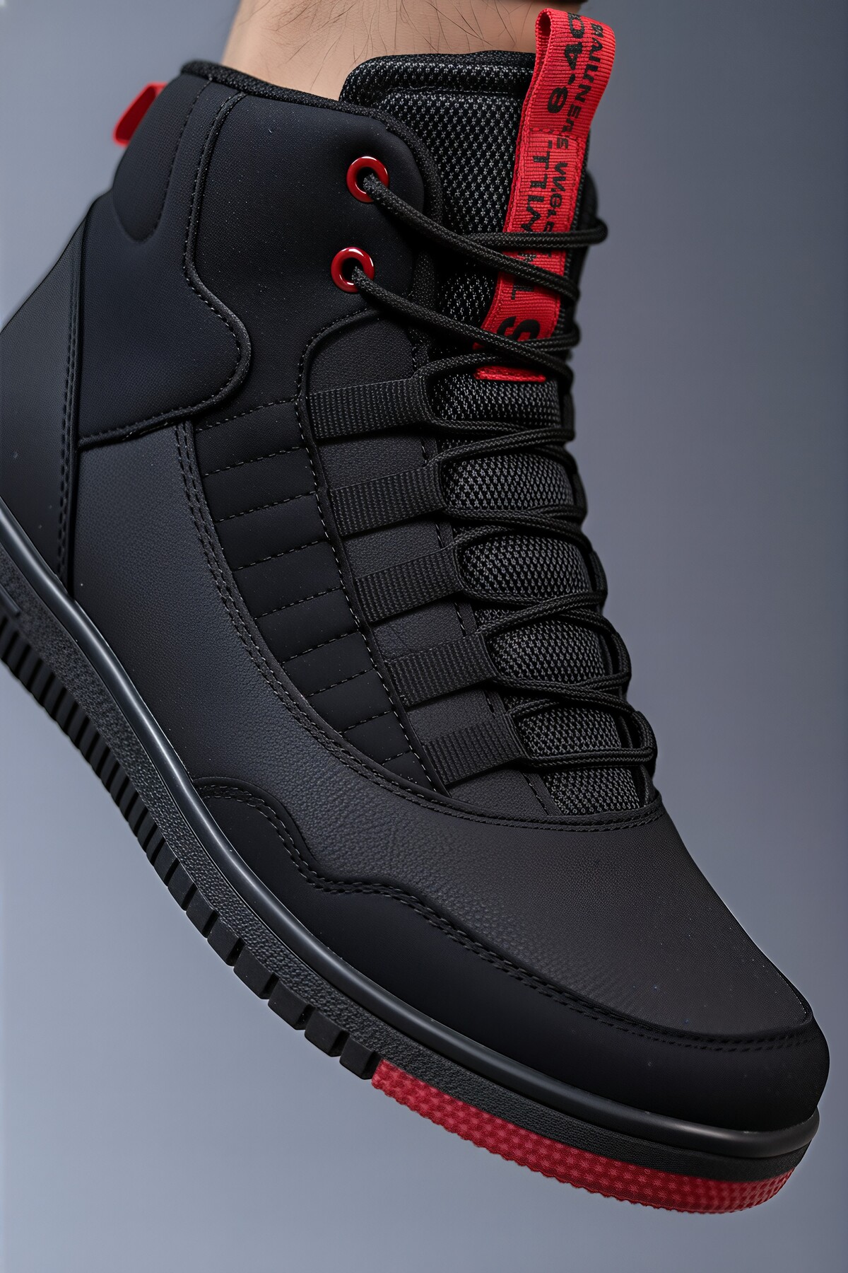 Riccon Siyah Kırmızı Erkek Sneaker Bot 00122262 görsel 2