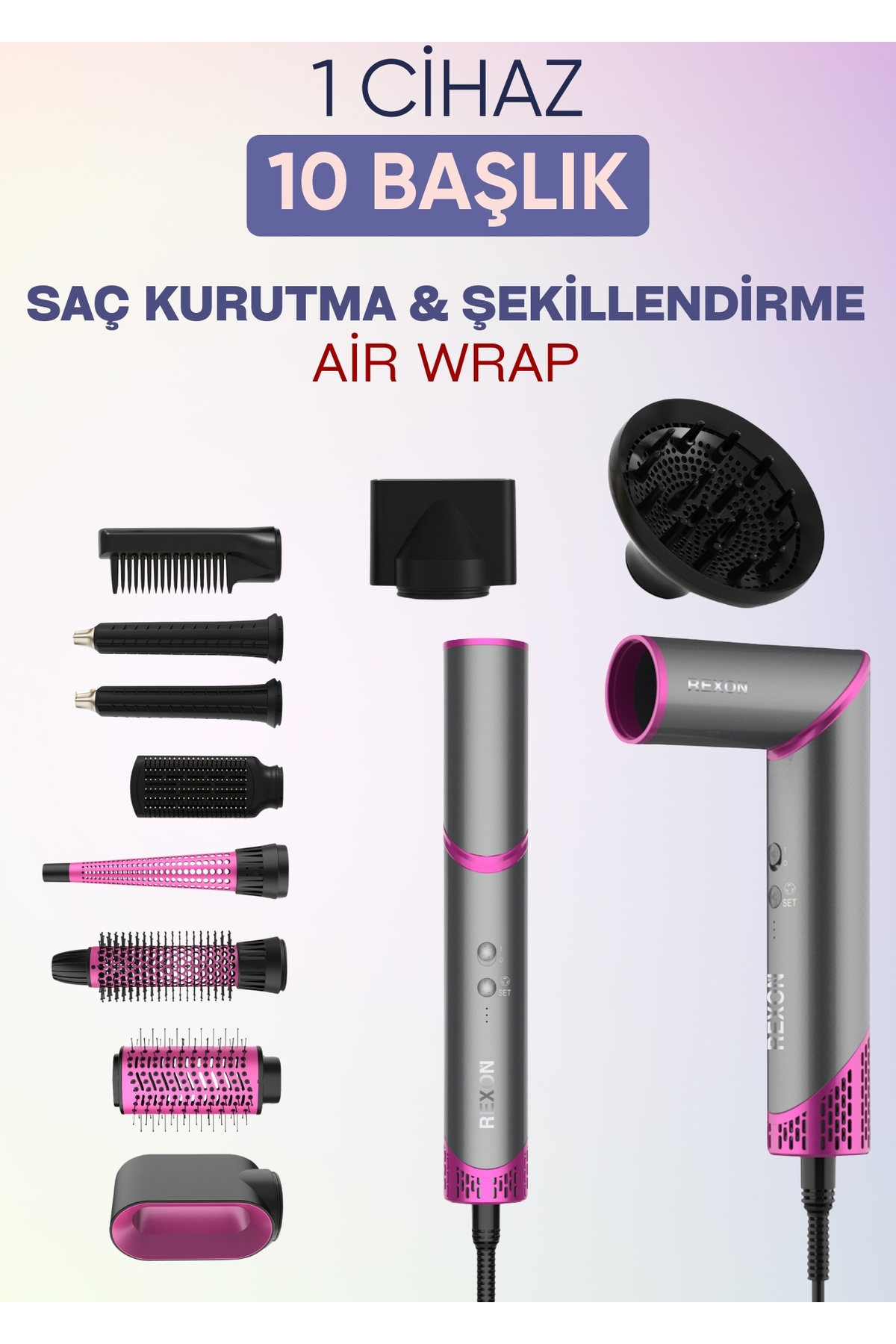Rexon Flex 10-In-1 Hot Saç Kurutma & Şekillendirme Sistemi, İyon Özellikli - Fiyatı, Yorumları