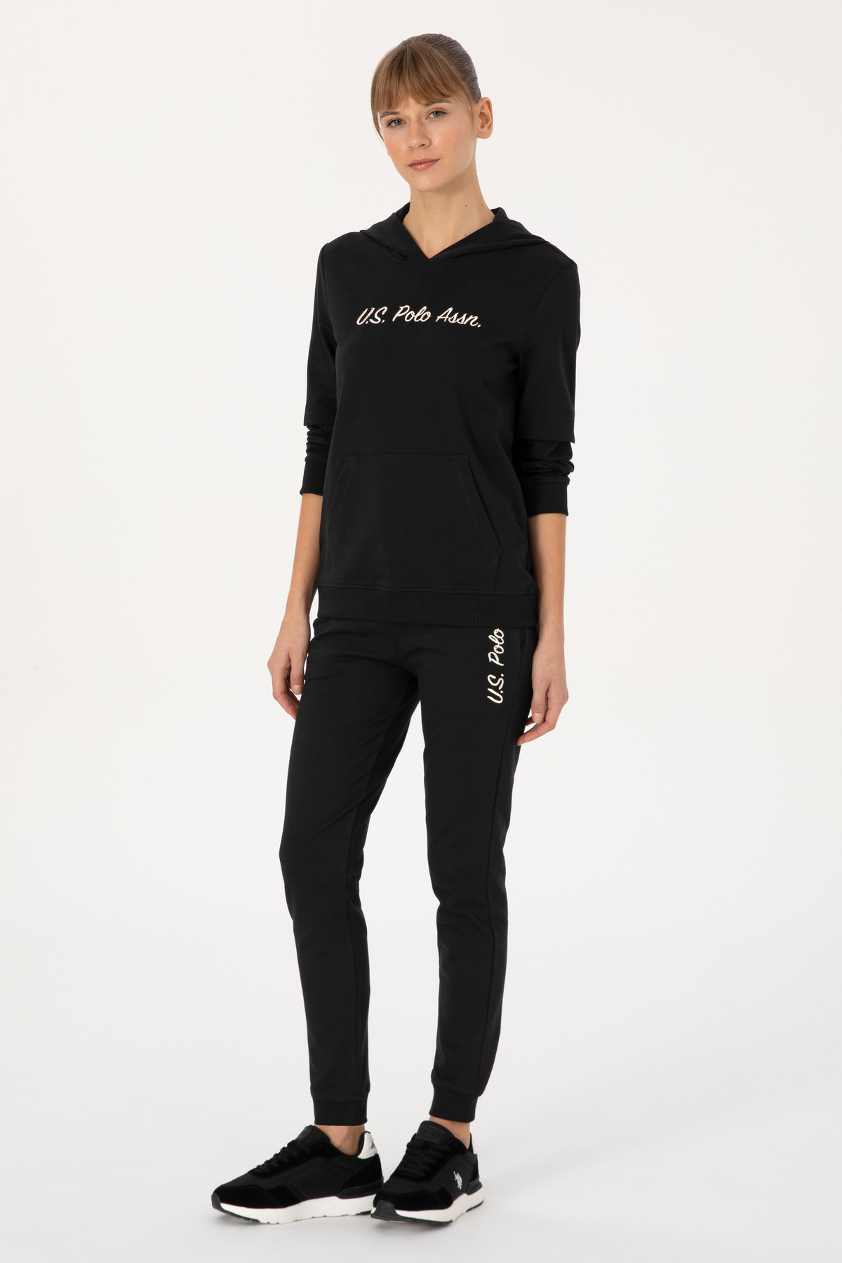 U.S. Polo Assn.  Kadın Siyah Jogger Eşofman Altı 50314364-VR046 - Görsel 3