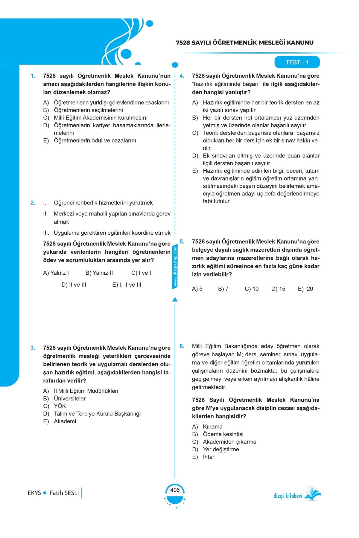 Dizgi Kitap 2026 MEB EKYS Müdür ve Müdür Yardımcılığı Konu Anlatımı, Soru Bankası ve 5 Deneme Seti Fatih Sesli fotoğrafı 3 (önizleme)
