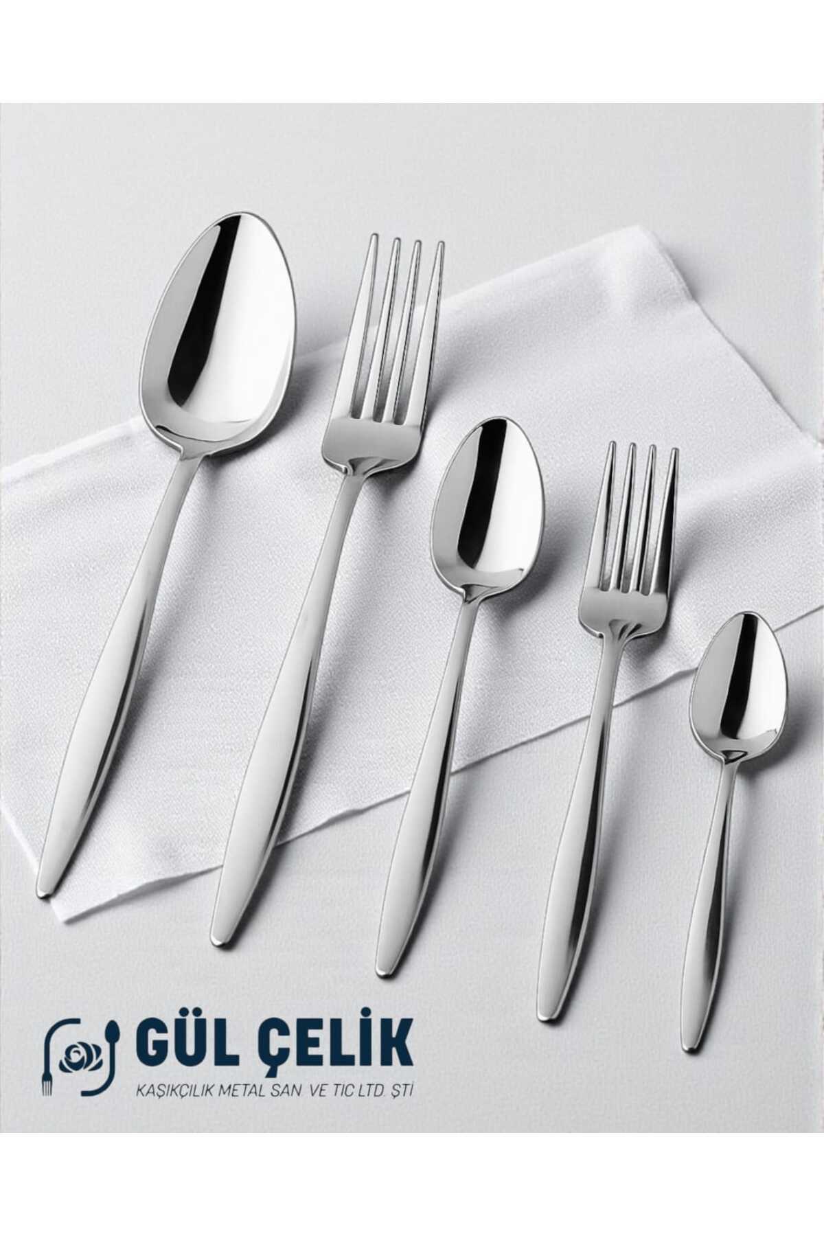 KAVEH Çatal Kaşık Seti 60 Parça 12 Kişilik Sivri Model 18/0 Kalite