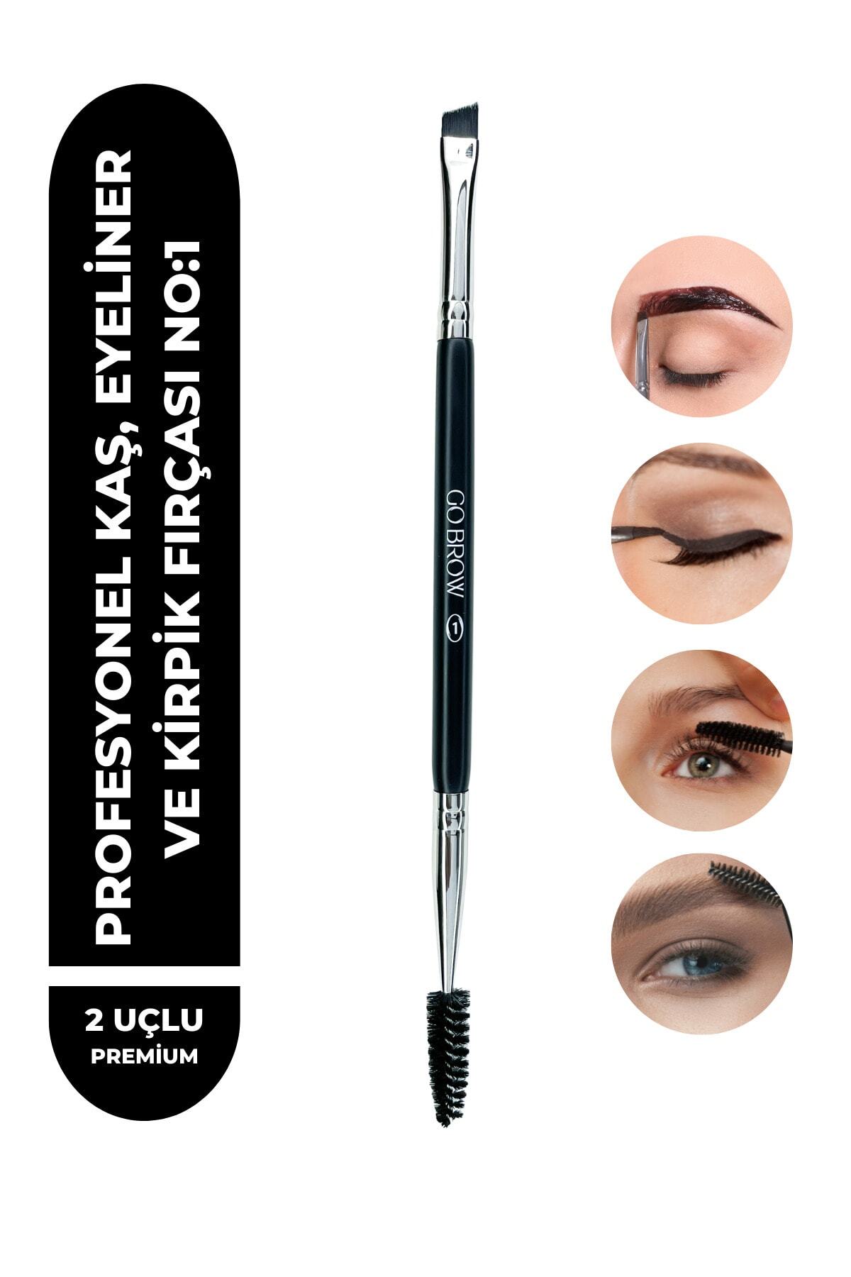 2si1 Arada Eğimli Eyeliner Makyaj Kaş Kirpik Tasarım Fırçası Go Brow Brush No:1 — brushno1