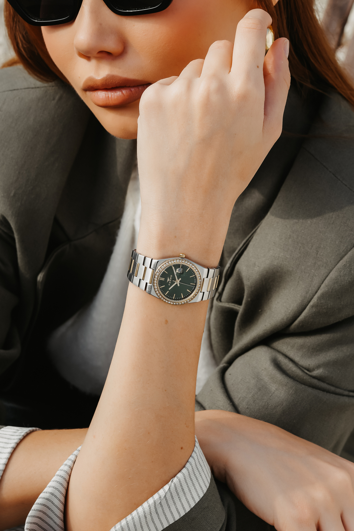 Yellow & Silver Steel Band Women Wrist Watch FL21596A-D6 3ATM Waterproof 2 Years Warranty