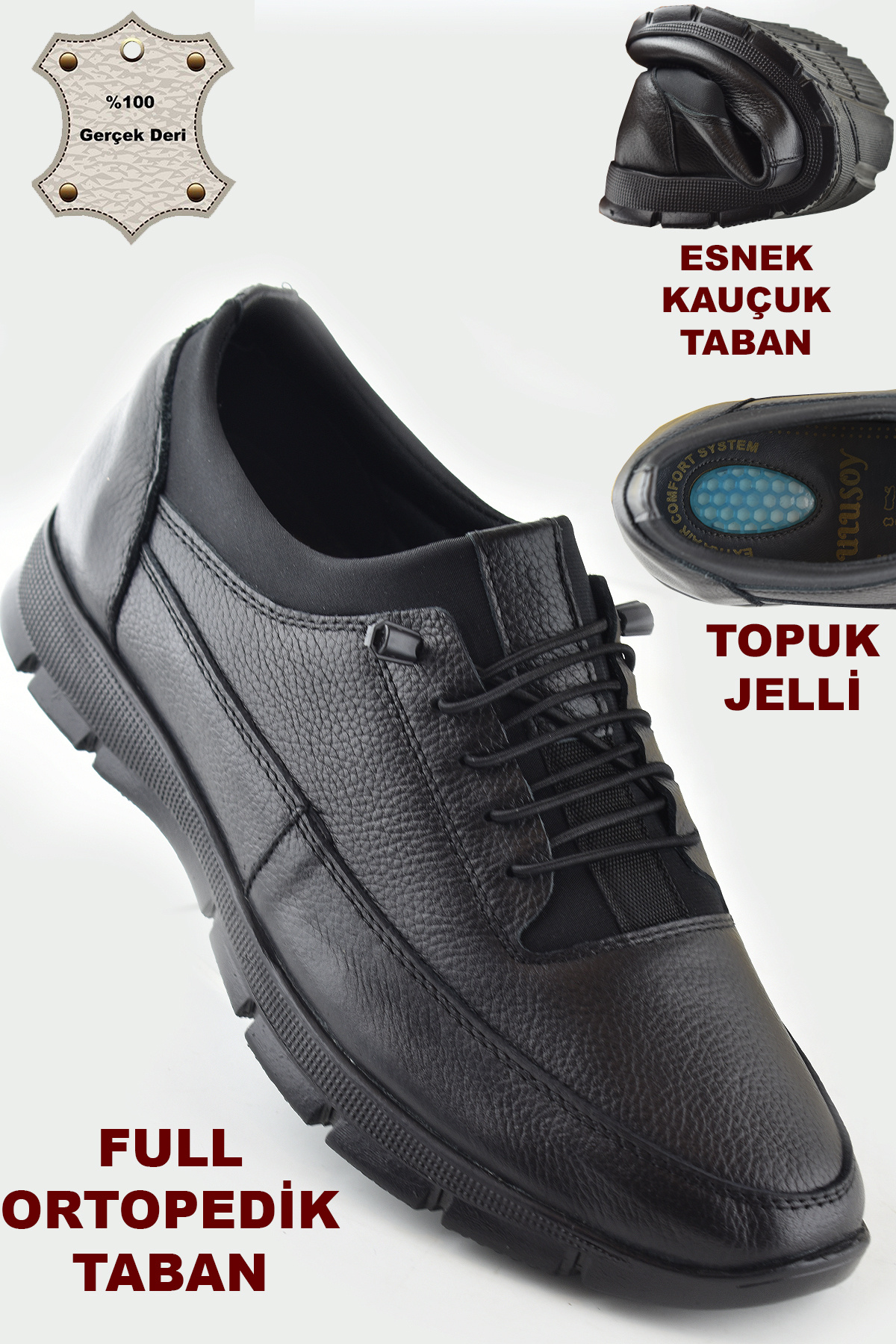 ISPARTALILAR TAB325a Tam Ortopedik Topuk Masajlı Taban Erkek Ayakkabı Hakiki Deri Mevsimlik Ayakkabı