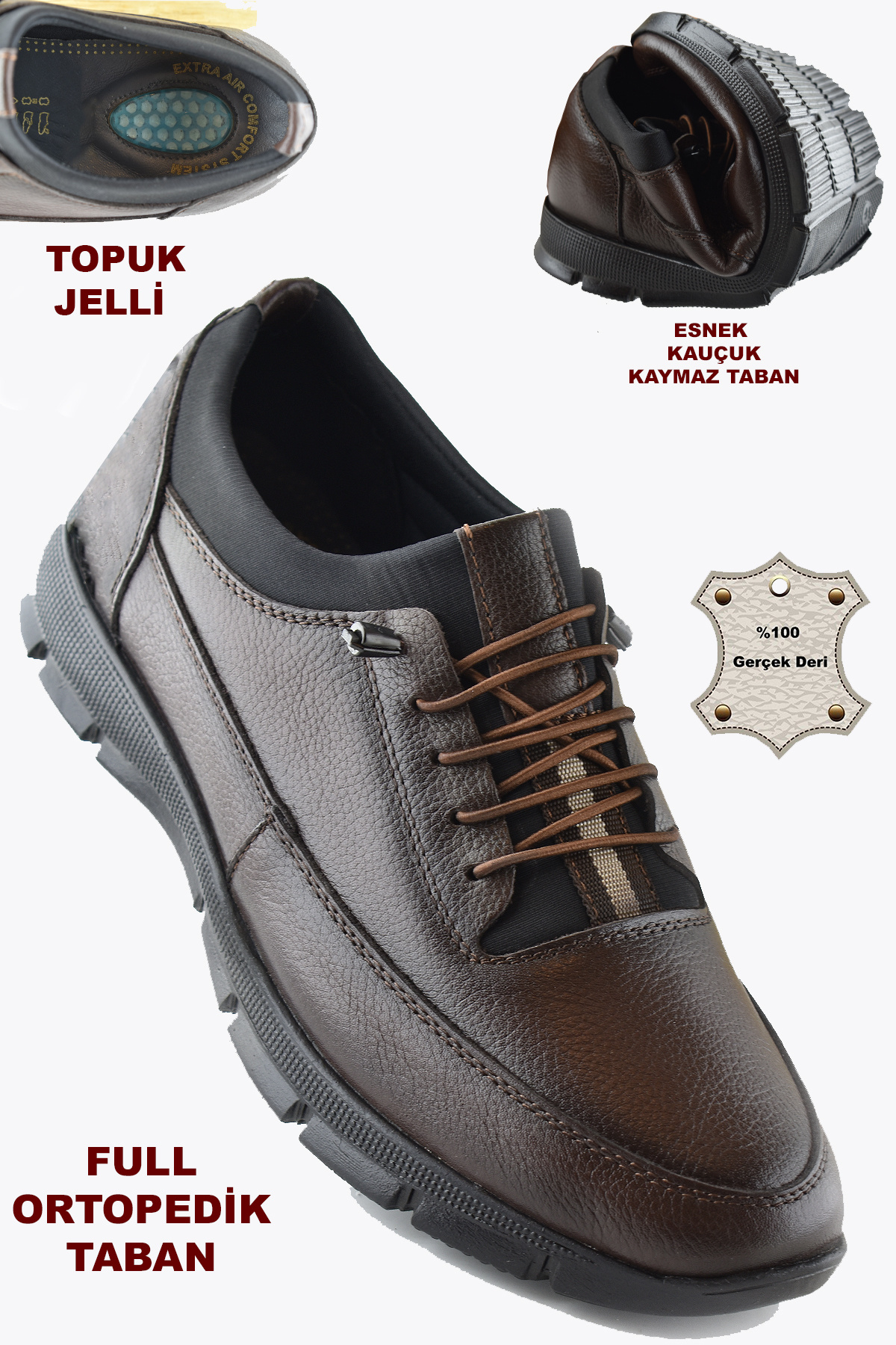 ISPARTALILAR TAB325a Tam Ortopedik Topuk Masajlı Taban Erkek Ayakkabı Hakiki Deri Mevsimlik Ayakkabı
