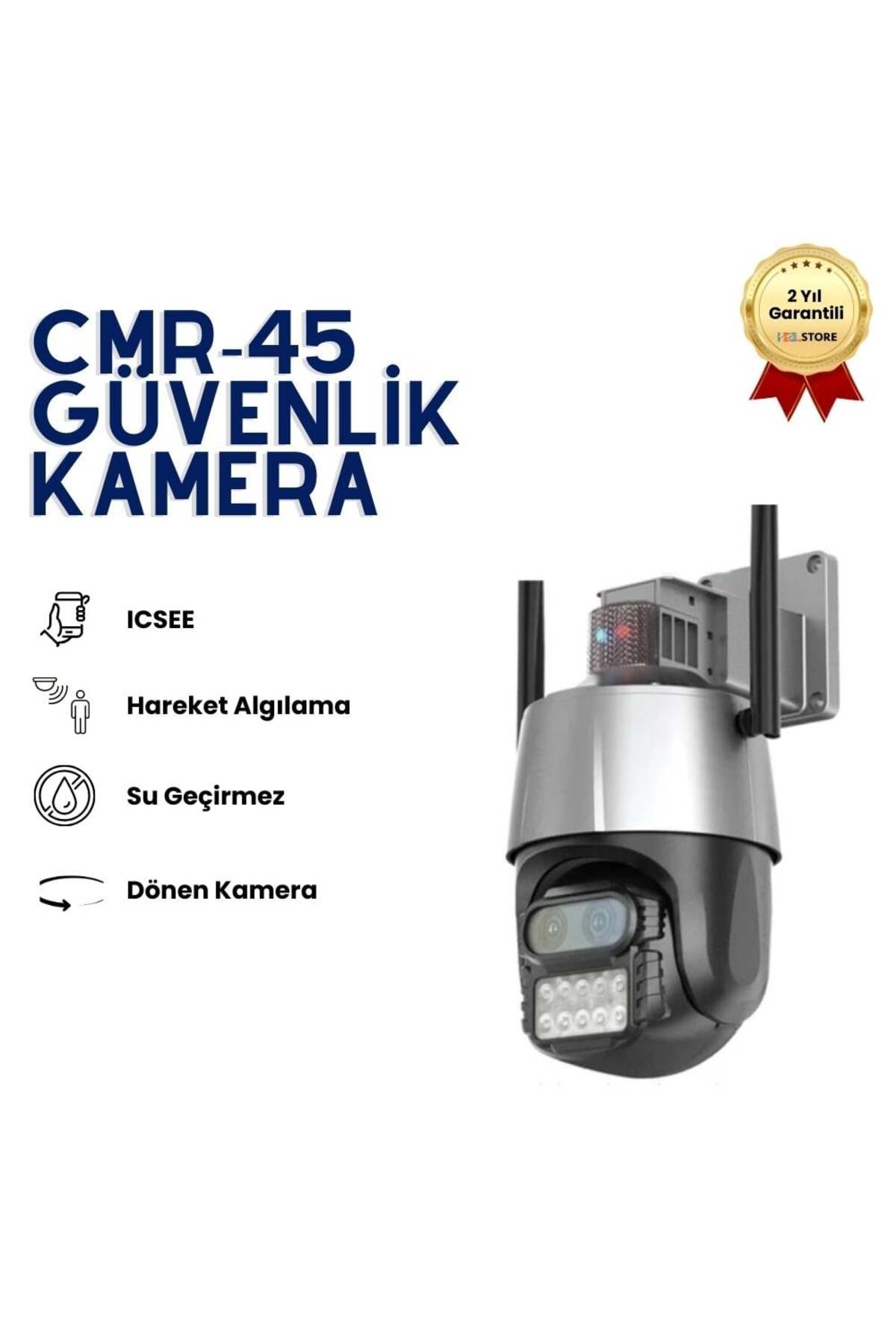 hızlı store CMR45 4MP Ultra HD Kablosuz Güvenlik Kamerası, 360° Dönebilen Wi-Fi Kamera, Gece Görüş, Hareket Algı - Fiyatı, Yorumları