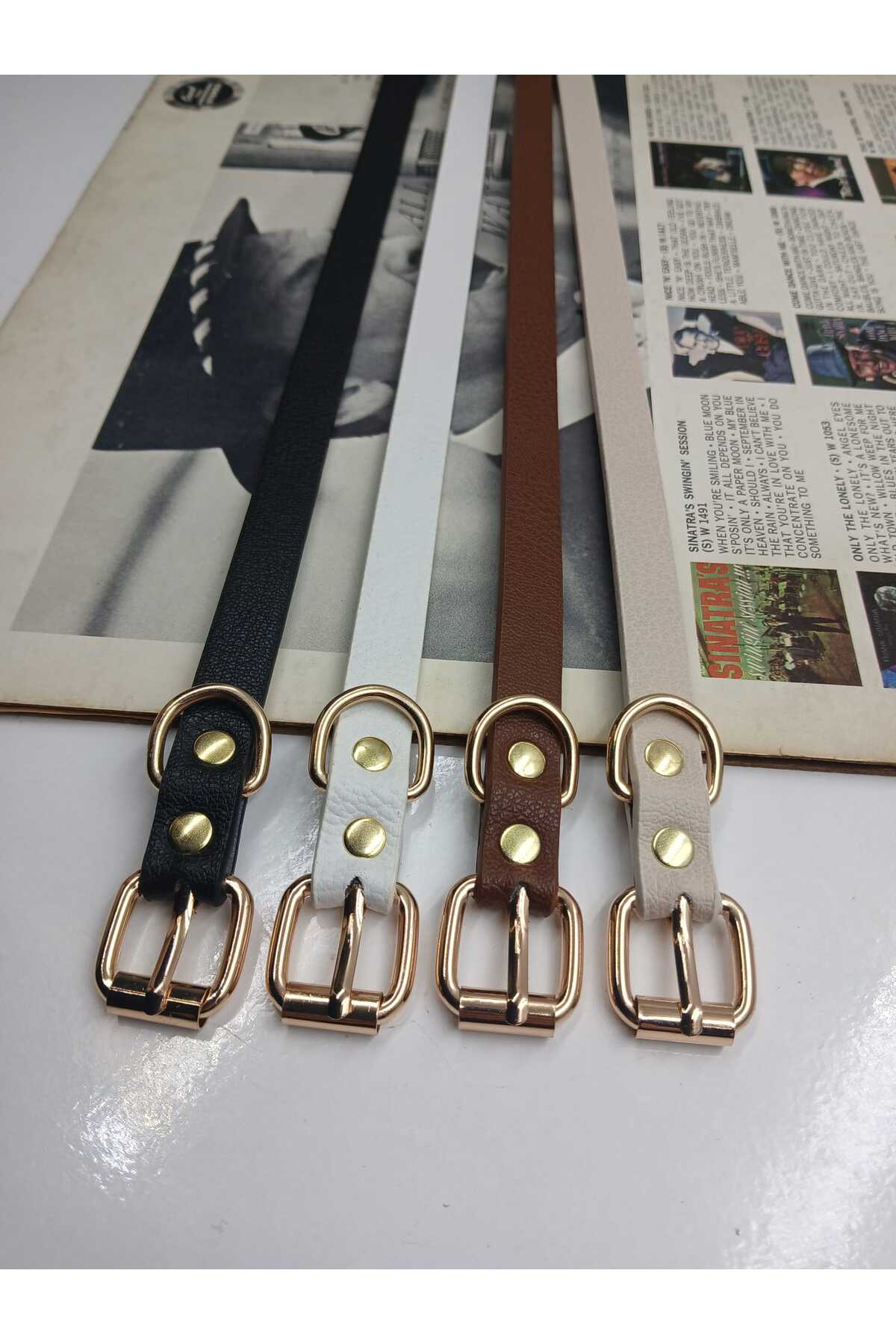 Genel Markalar  Kadın Basic 4'lü 1,5cm Set kadın pantolon kemeri, elbise kemeri, ceket kemeri