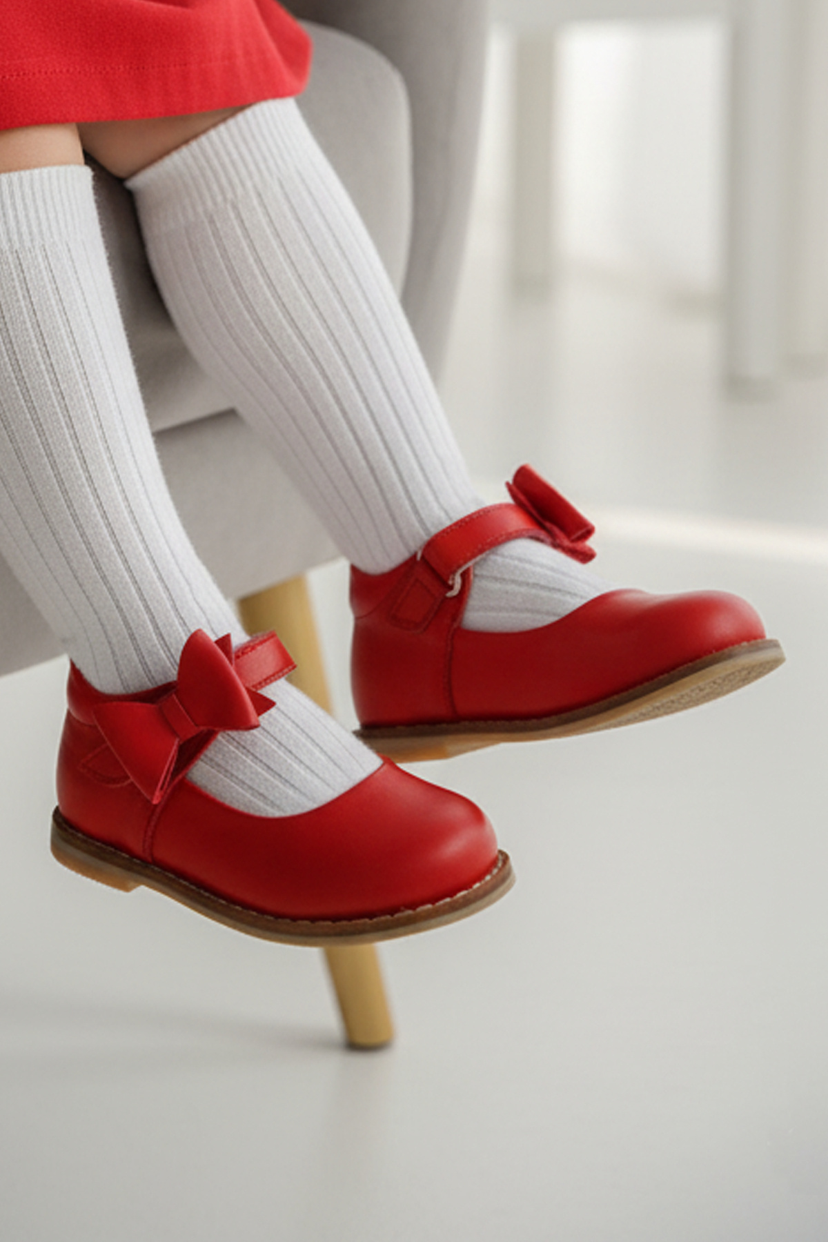 Cevoclub kids Hakiki Deri Cırtlı Ortopedik İlkadım Ayakkabı Kırmızı CV-340 fotoğrafı 5 (önizleme)
