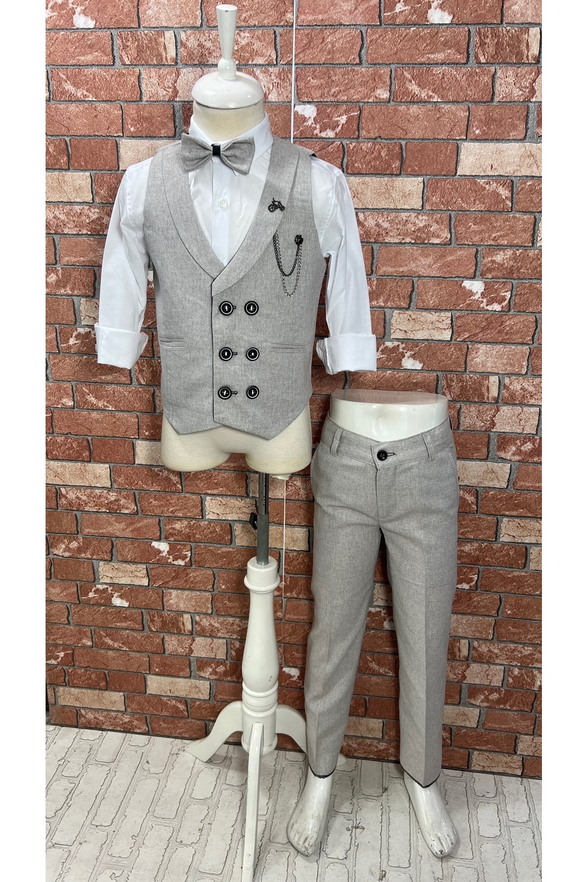 HAYTA Yelek Takım Gömlekli Papyonlu Set 5yaş-14yaş Venedik fotoğrafı 2 (önizleme)