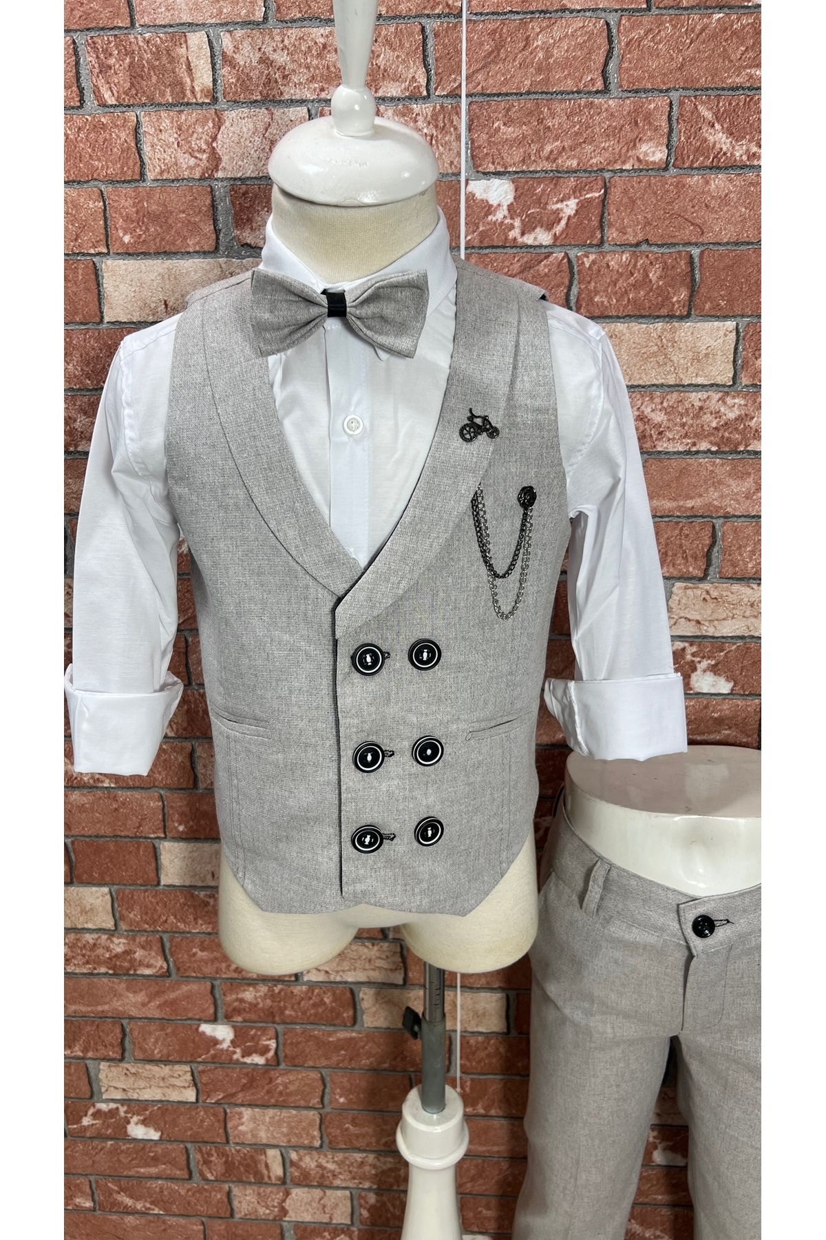 HAYTA Yelek Takım Gömlekli Papyonlu Set 5yaş-14yaş Venedik fotoğrafı 3 (önizleme)