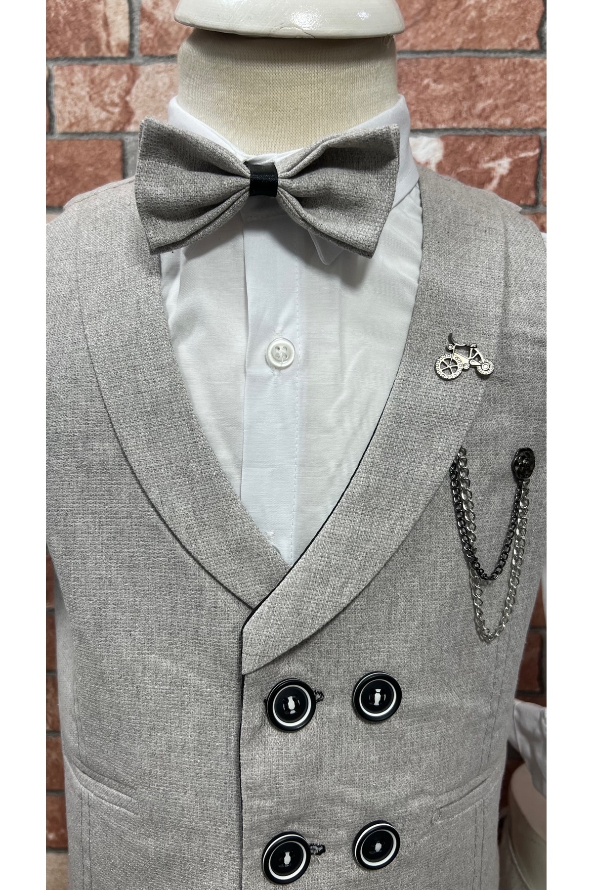 HAYTA Yelek Takım Gömlekli Papyonlu Set 5yaş-14yaş Venedik fotoğrafı 6 (önizleme)