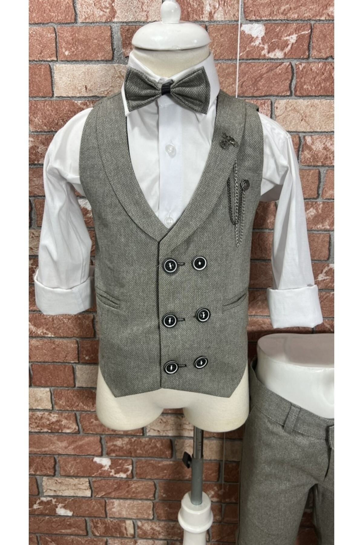 HAYTA Yelek Takım Gömlekli Papyonlu Set 5yaş-14yaş Venedik fotoğrafı 4 (önizleme)