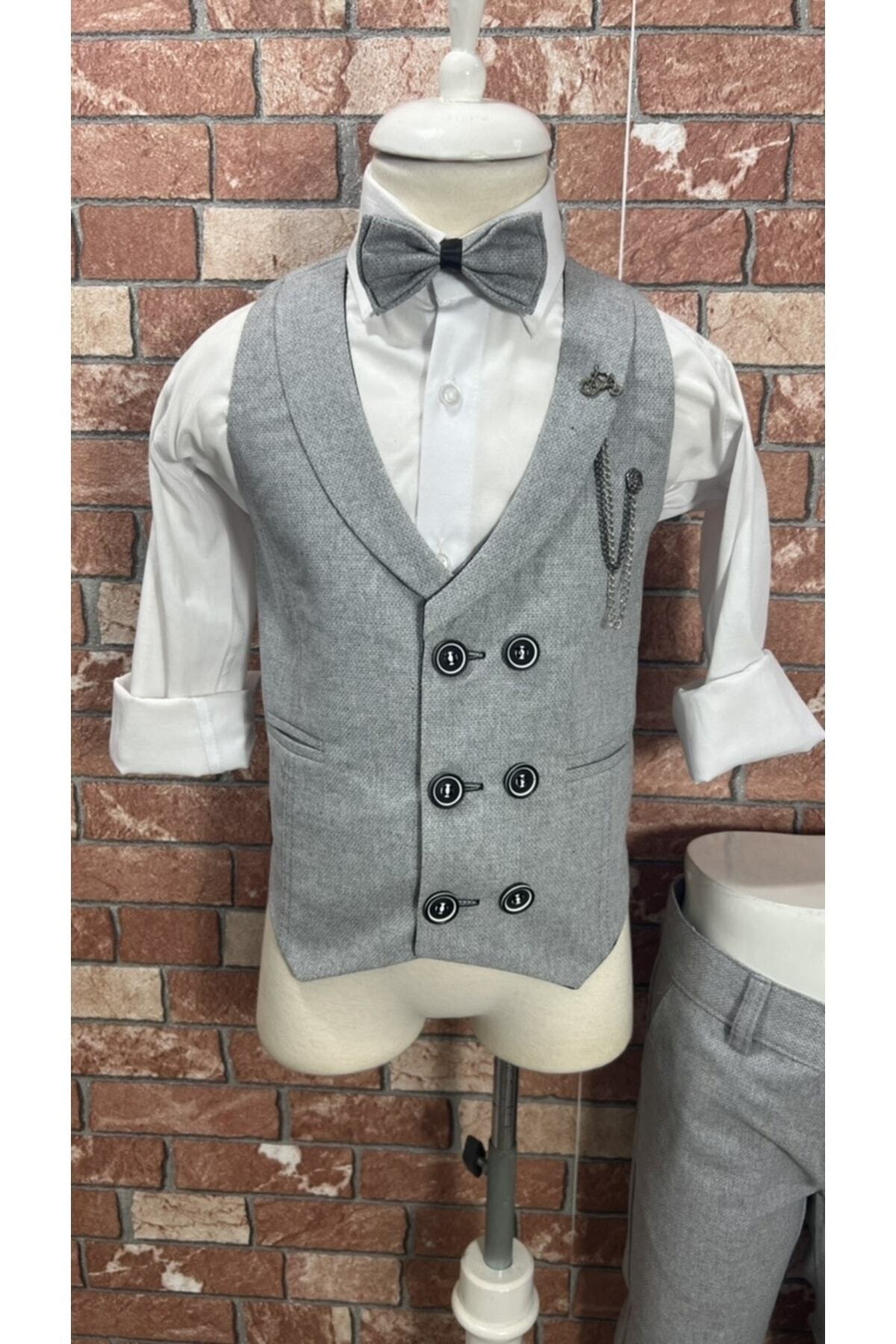 HAYTA Yelek Takım Gömlekli Papyonlu Set 5yaş-14yaş Venedik fotoğrafı 3 (önizleme)