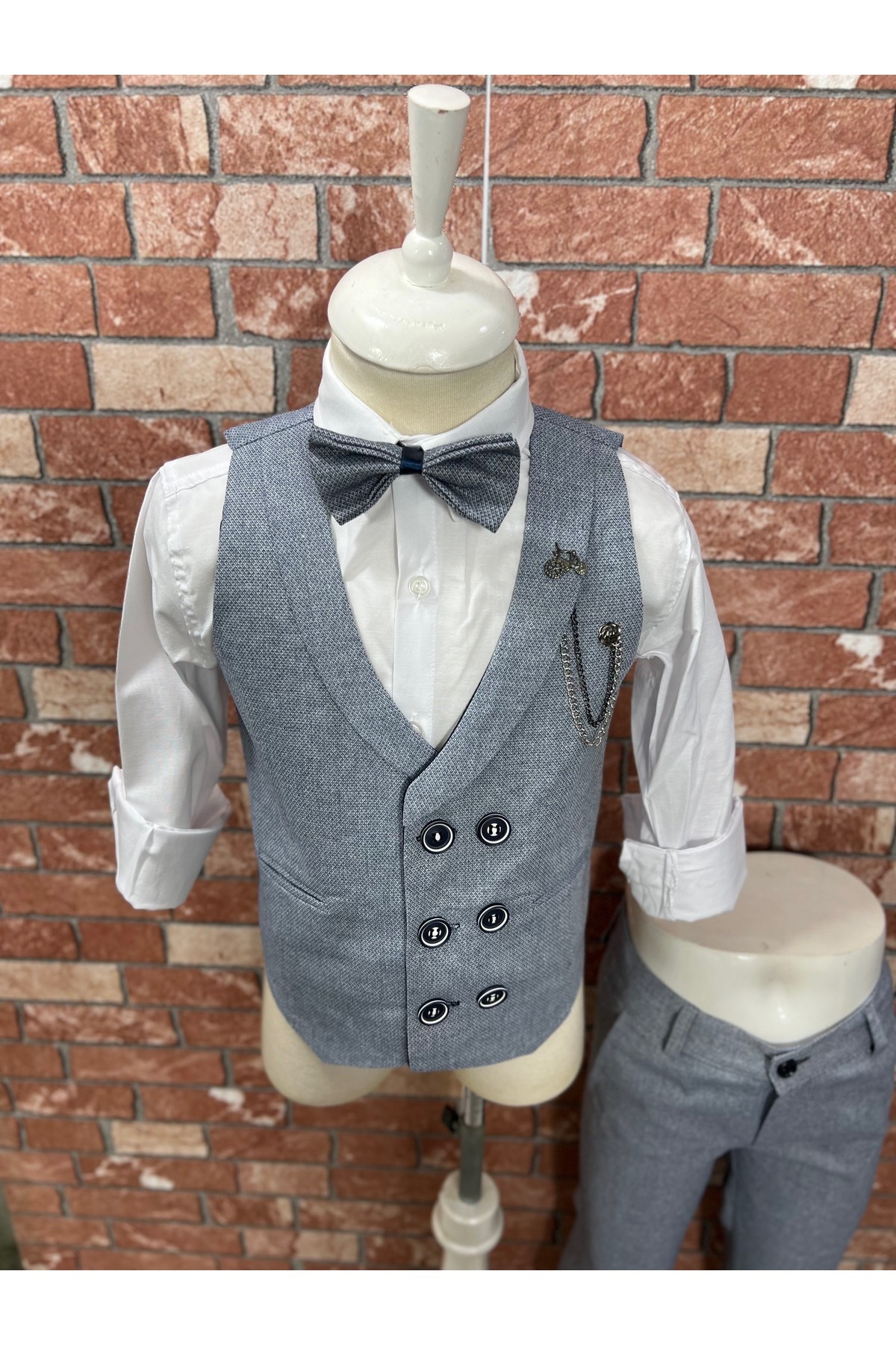 HAYTA Yelek Takım Gömlekli Papyonlu Set 5yaş-14yaş Venedik fotoğrafı 3 (önizleme)