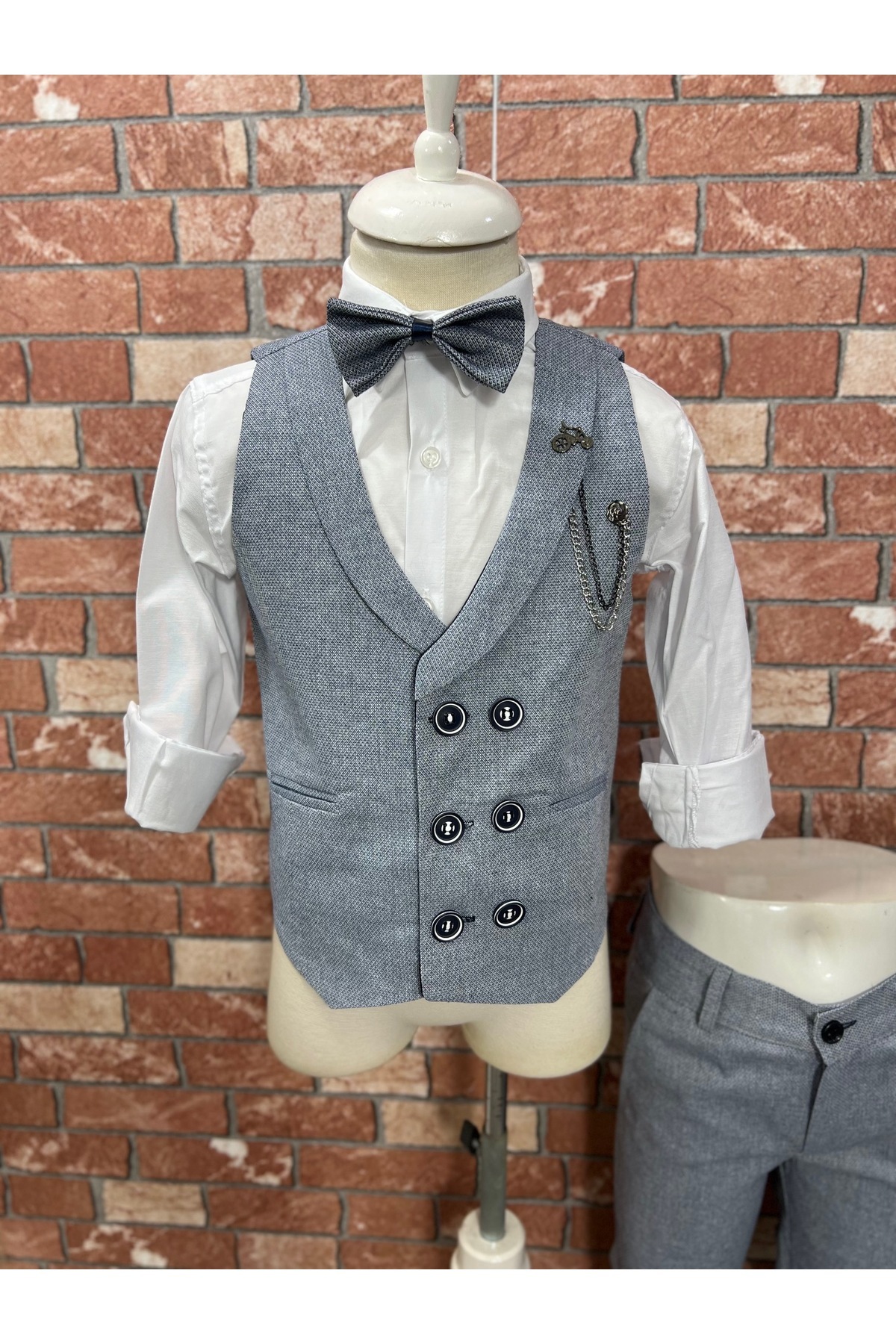 HAYTA Yelek Takım Gömlekli Papyonlu Set 5yaş-14yaş Venedik fotoğrafı 2 (önizleme)