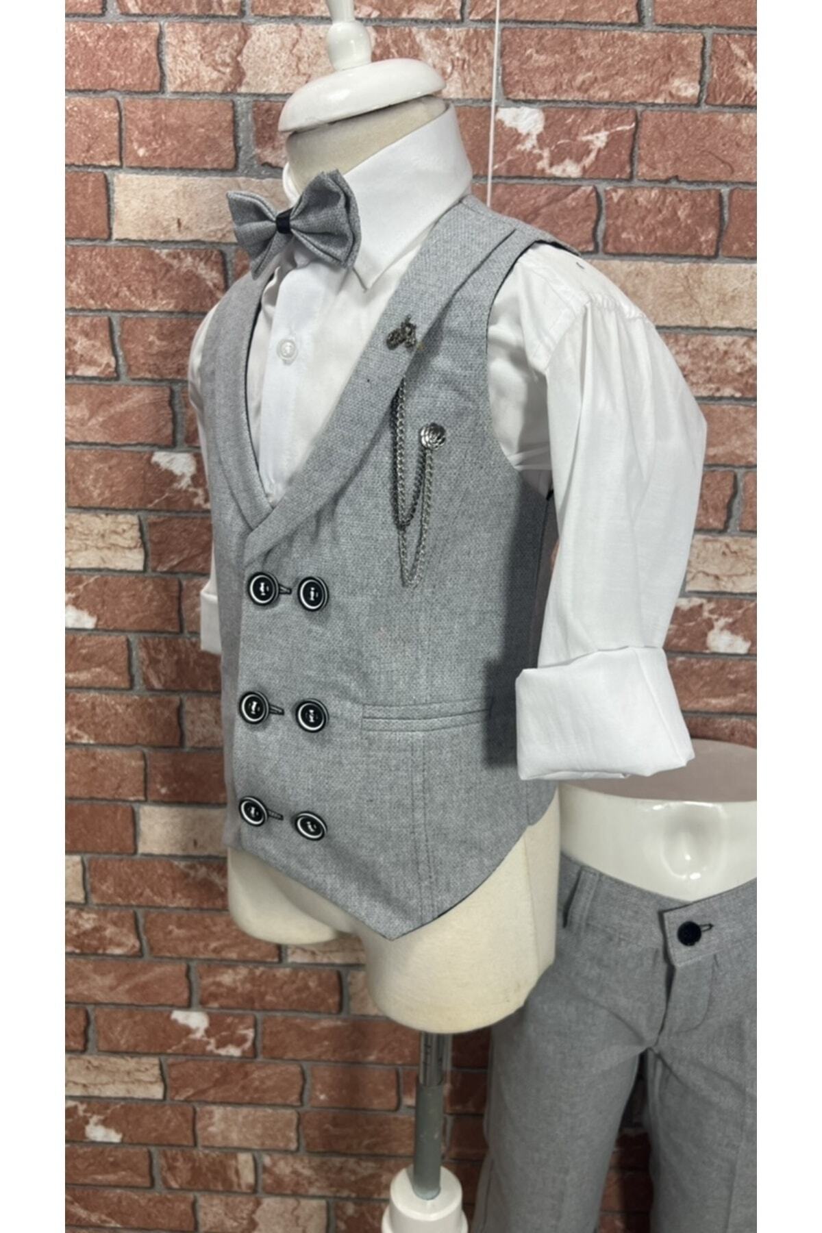 HAYTA Yelek Takım Gömlekli Papyonlu Set 5yaş-14yaş Venedik fotoğrafı 5 (önizleme)