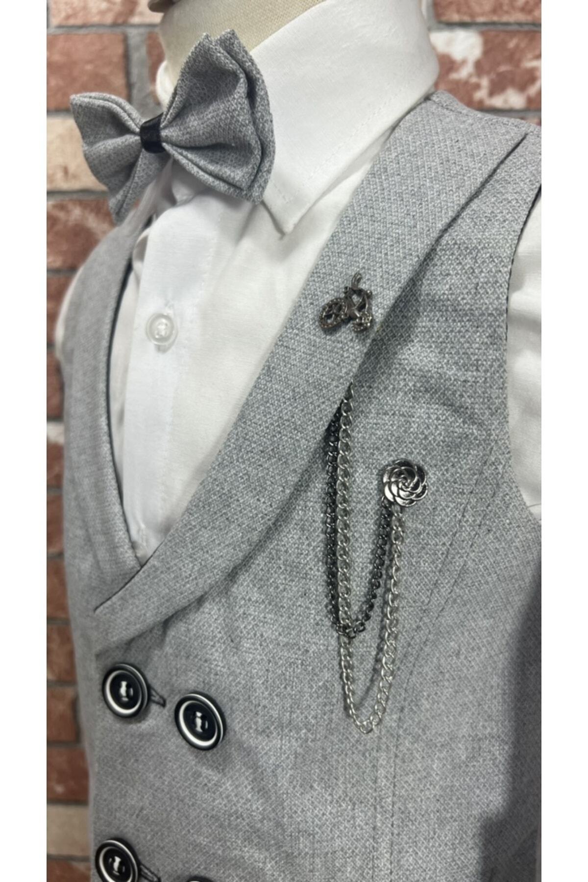 HAYTA Yelek Takım Gömlekli Papyonlu Set 5yaş-14yaş Venedik fotoğrafı 6 (önizleme)