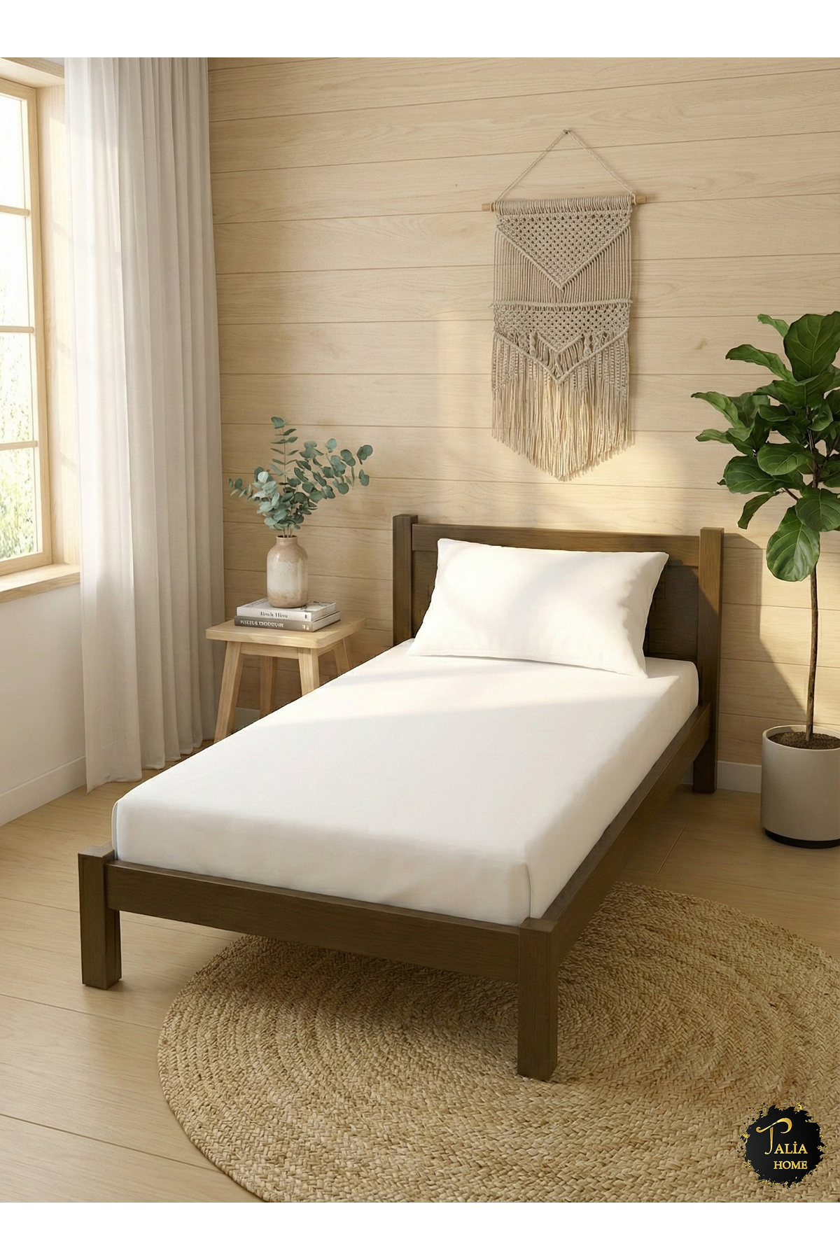 Talia Home Tek Kişilik Beyaz Lastikli Çarşaf 100x200cm Tlac-001 fotoğrafı 2 (önizleme)