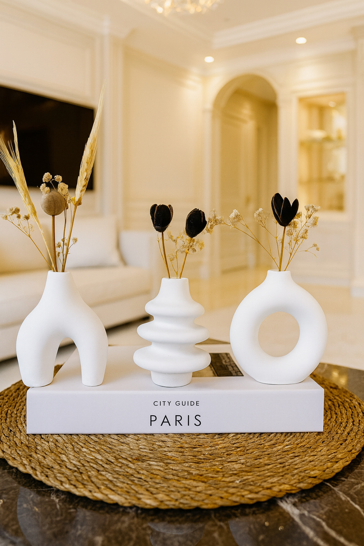 Decorative Bohemian Style Mini Size 3-Piece Vase Set Minimall Flower Vase Trinket Vase Small Size