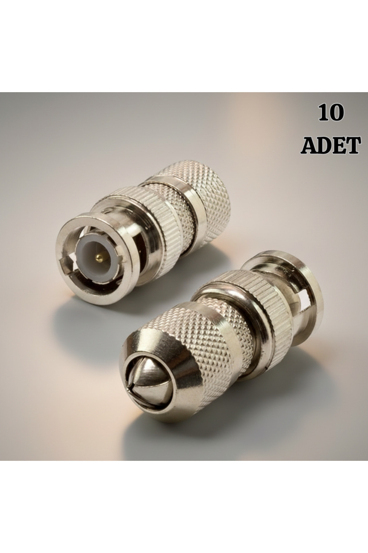 CCTV 10 Adet Gümüş Bnc Konnektör Vidalı Ahd Tvı Cvı Cvbs
