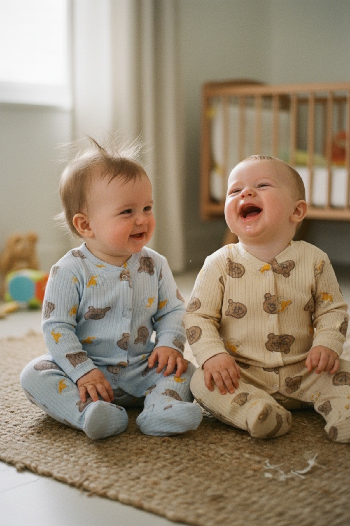 ENİA BABY Erkek Bebek 2 Adet %100 Pamuklu Patikli Tulum Seti fotoğrafı 2 (önizleme)