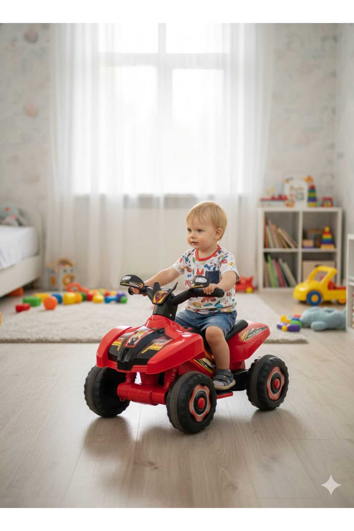 ujtoys Led Işıklı Müzikli Akülü Araba atv Akülü Motor 2-4 yaş fotoğrafı 2 (önizleme)