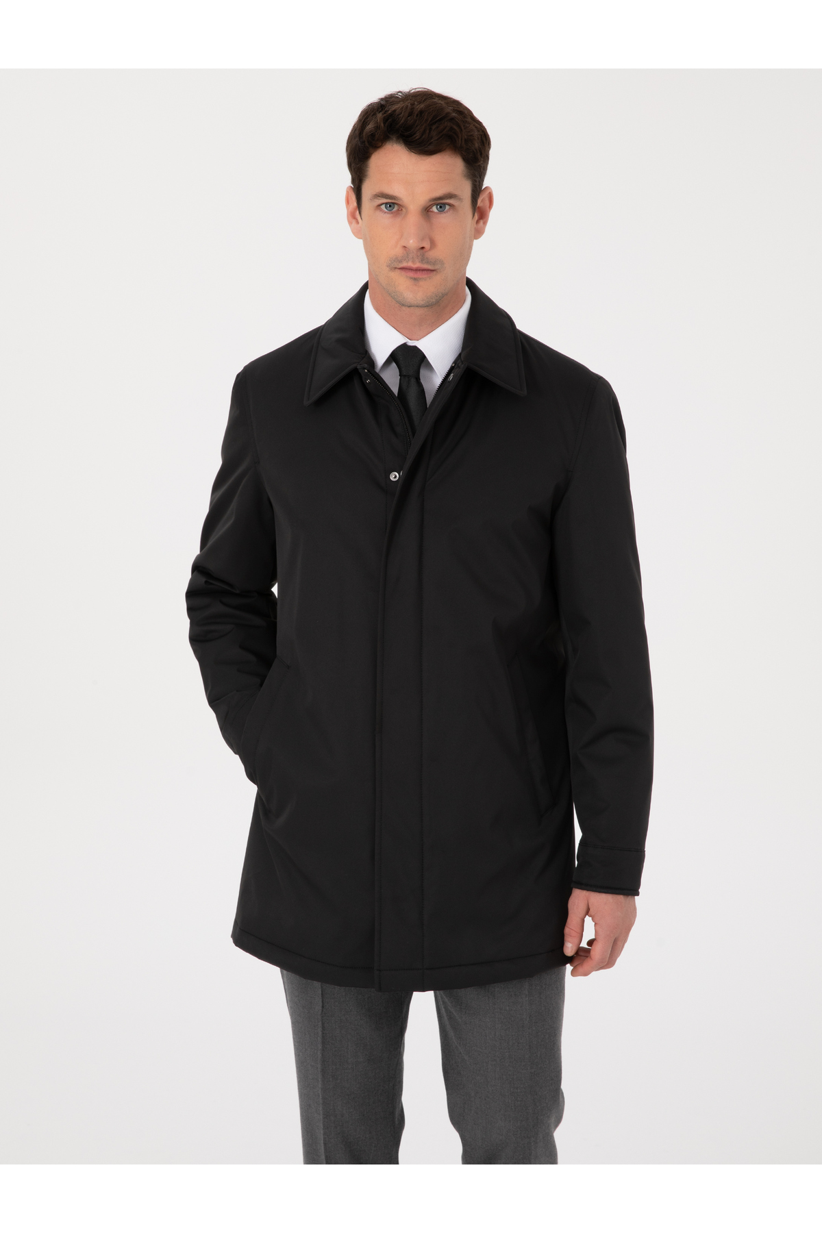 Cacharel  Siyah Gömlek Yaka Dolgulu Mont 50319253-VR046 - Görsel 3