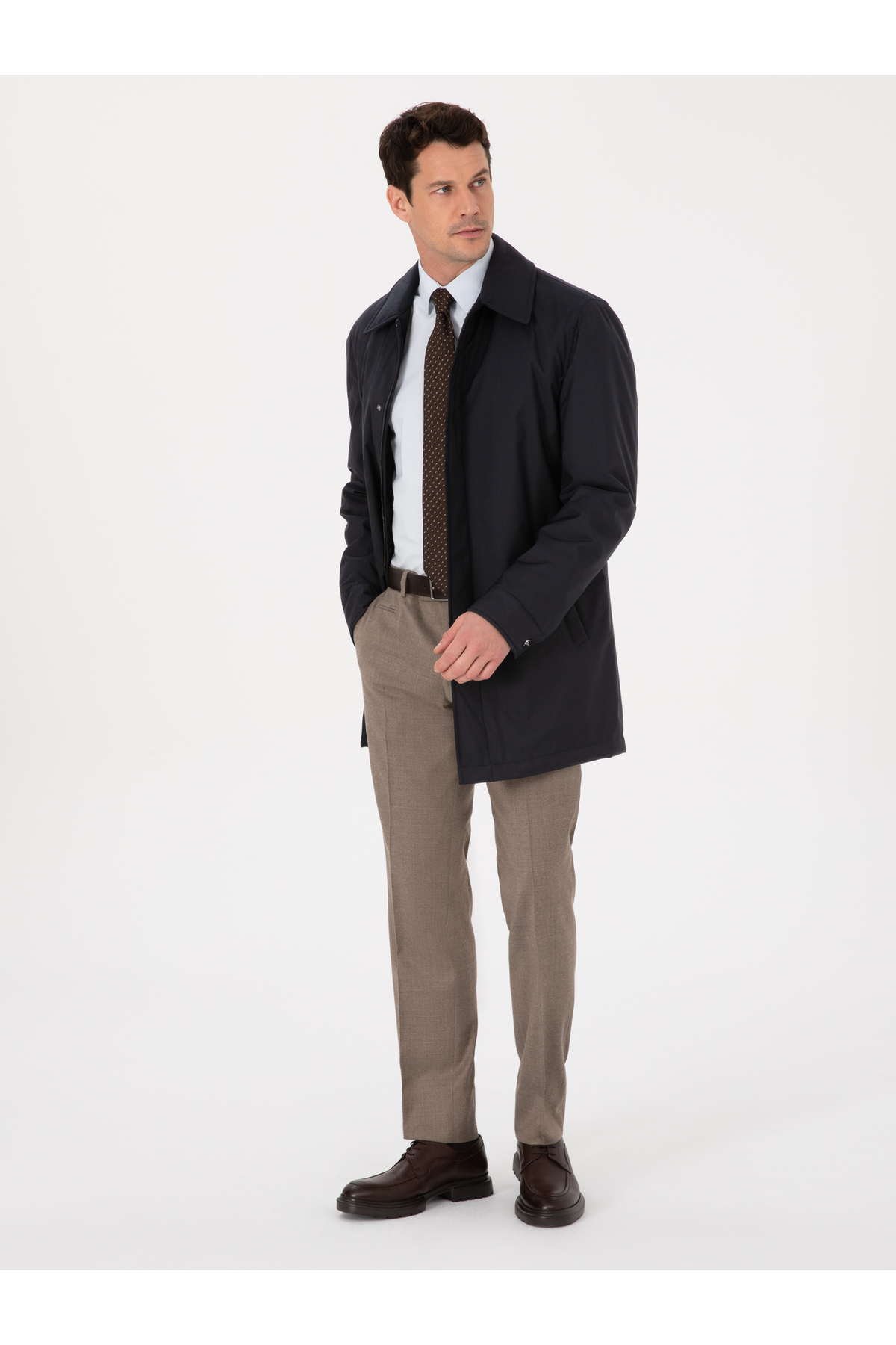 Cacharel  Lacivert Gömlek Yaka Dolgulu Mont 50319253-VR033 - Görsel 4