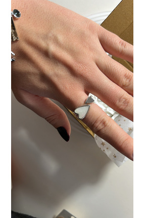 LUMİCOTAKI HEDİYE PASLANMAZ ÇELİK SİLVER GÜMÜŞ SEDEFLİ TAŞLI AYARLANABİLİR KA...