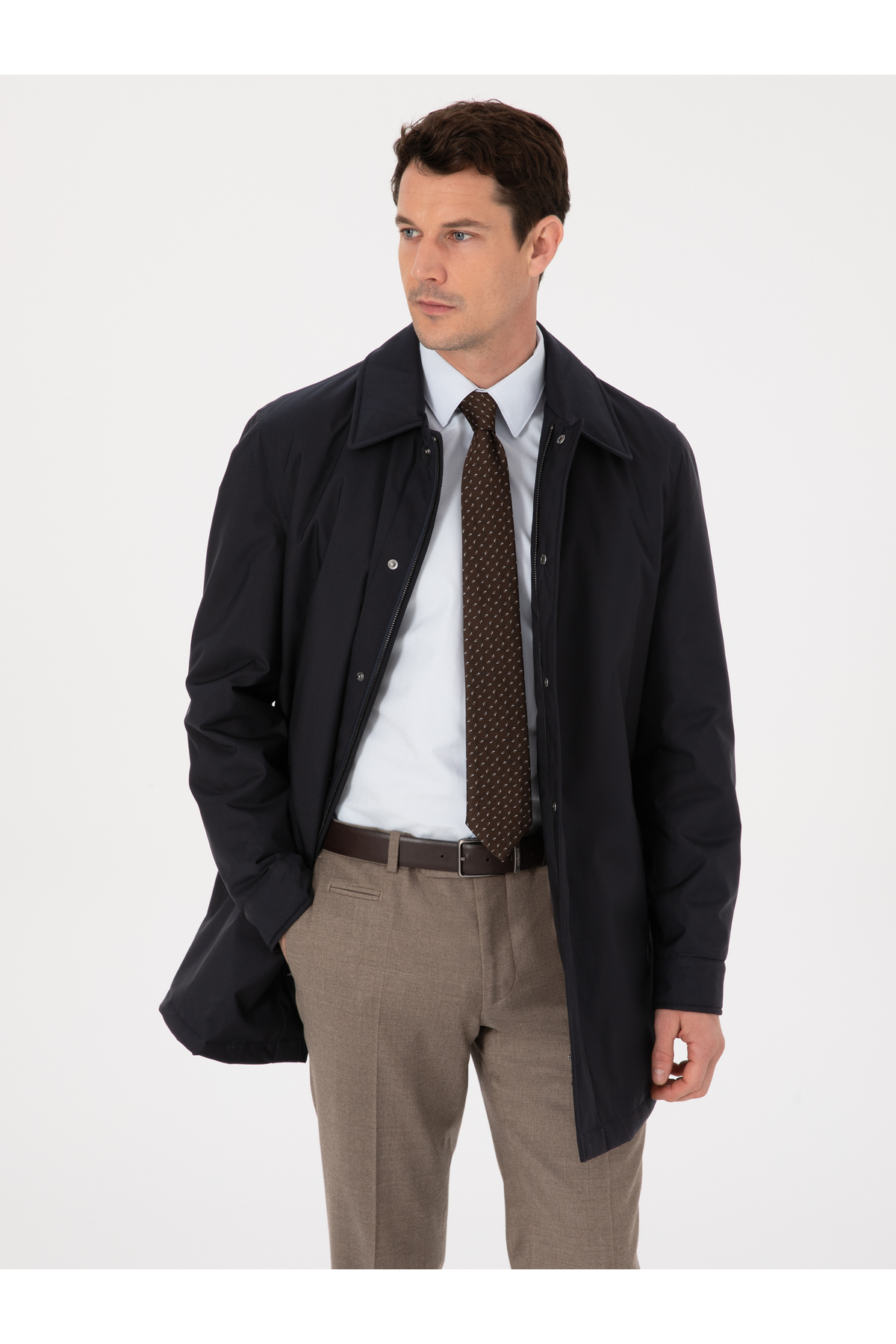 Cacharel  Lacivert Gömlek Yaka Dolgulu Mont 50319253-VR033 - Görsel 3