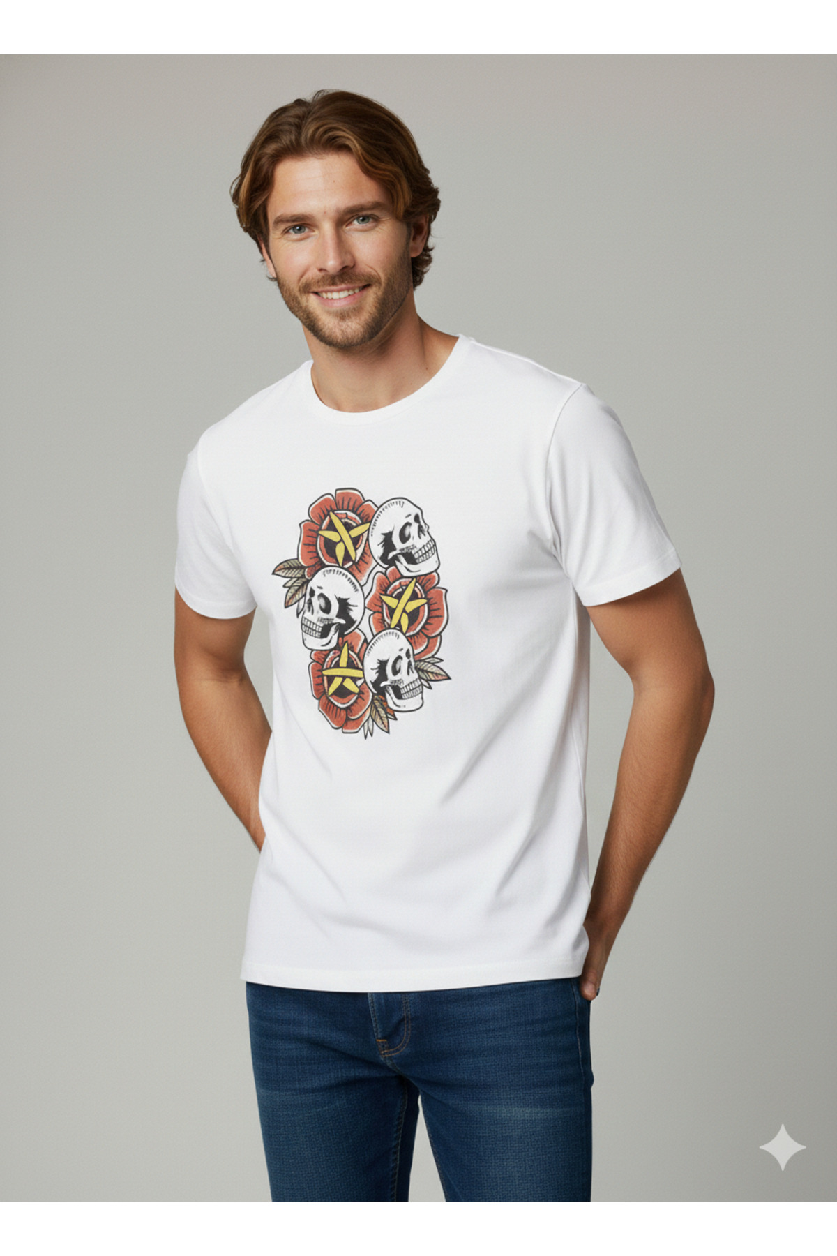 Jack&Jones JORANATOMY SKULL Logo O Neck Men's Black Crew Neck T-Shirt
