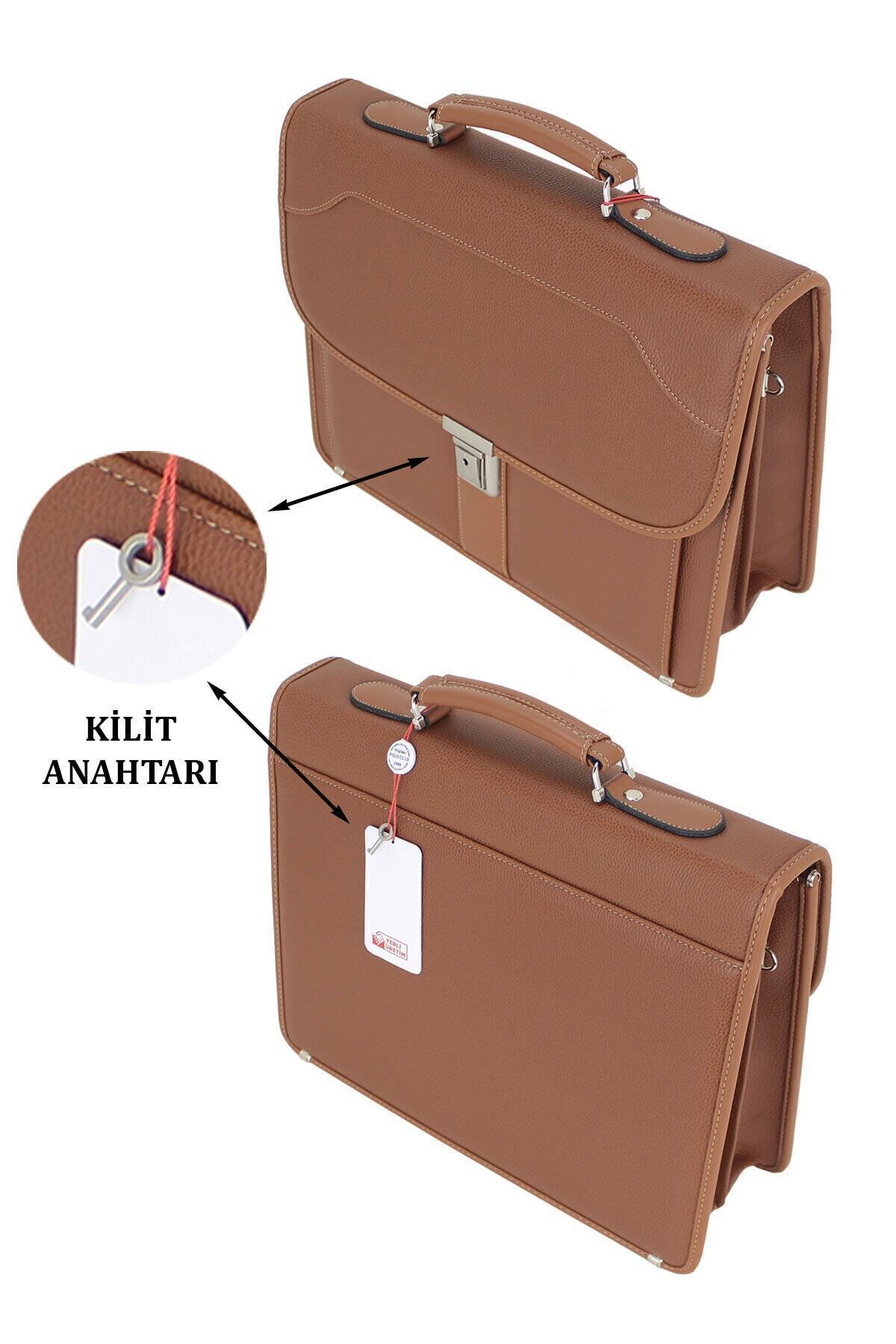 MESCHAIN  Erkek Evrak Çantası 15,6 inç Organizer Bölmeli A4 Kağıt ve Dosya Uyumlu Omuz Askılı - Görsel 7